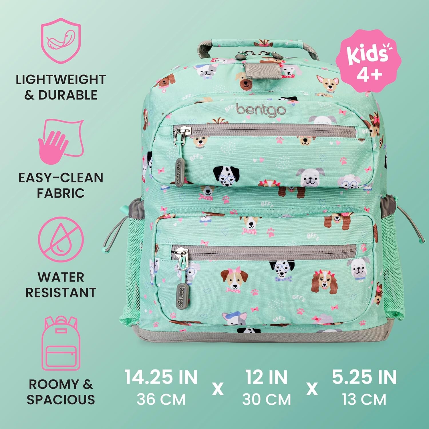 image:imageBentgo Kids Print Backpack Lightweight 14 Backpack for School Travel amp Daycare Ideal for Ages 4 Durable amp WaterResistant Roomy Interior amp Loop for Lunch Bag NEW Ballet amp BowsPuppy Love