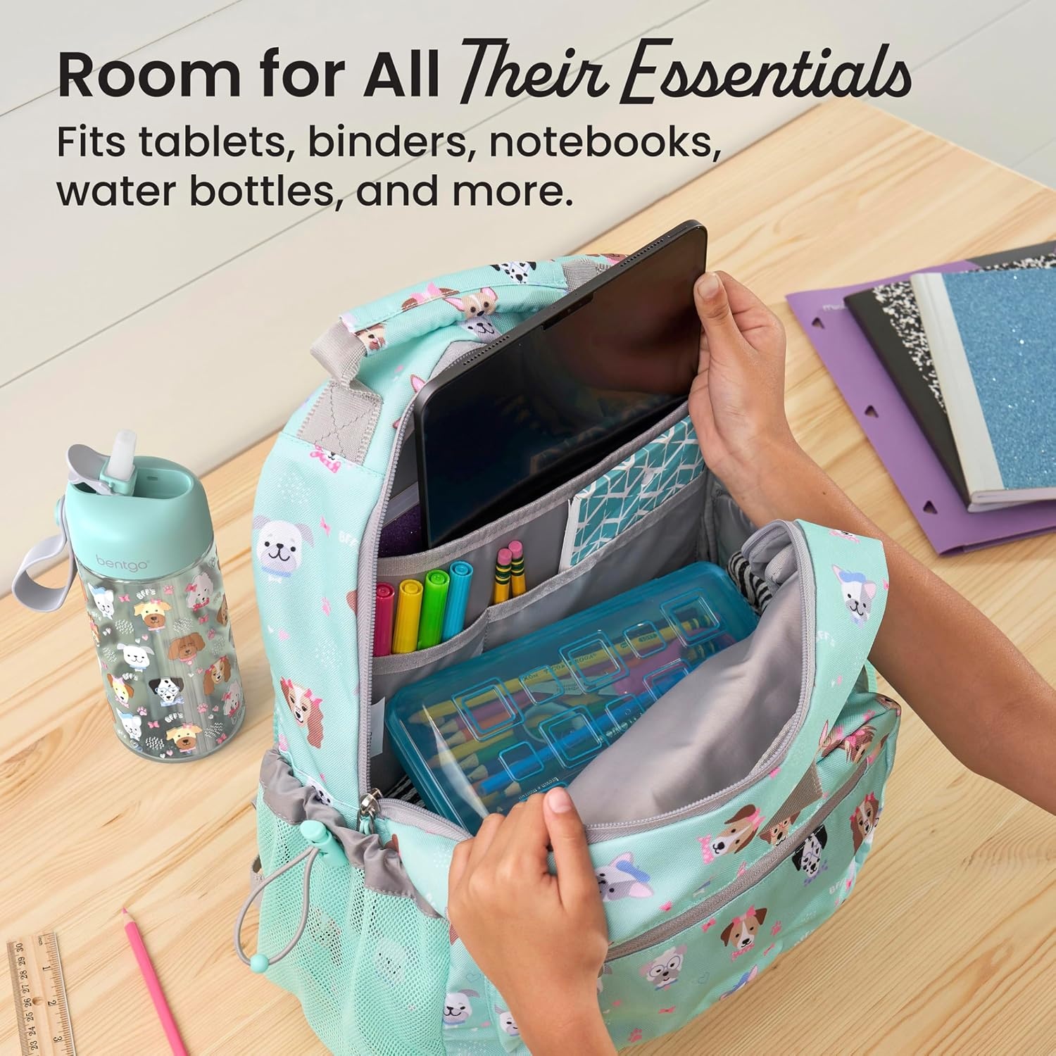 image:imageBentgo Kids Print Backpack Lightweight 14 Backpack for School Travel amp Daycare Ideal for Ages 4 Durable amp WaterResistant Roomy Interior amp Loop for Lunch Bag NEW Ballet amp BowsPuppy Love