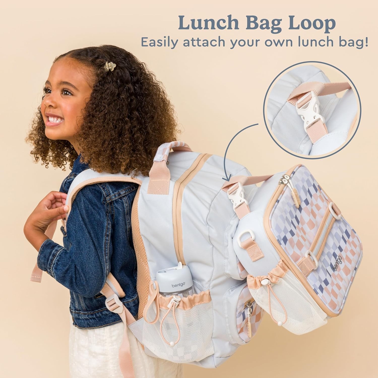 image:imageBentgo Kids Print Backpack Lightweight 14 Backpack for School Travel amp Daycare Ideal for Ages 4 Durable amp WaterResistant Roomy Interior amp Loop for Lunch Bag NEW Ballet amp BowsChecker Gradient