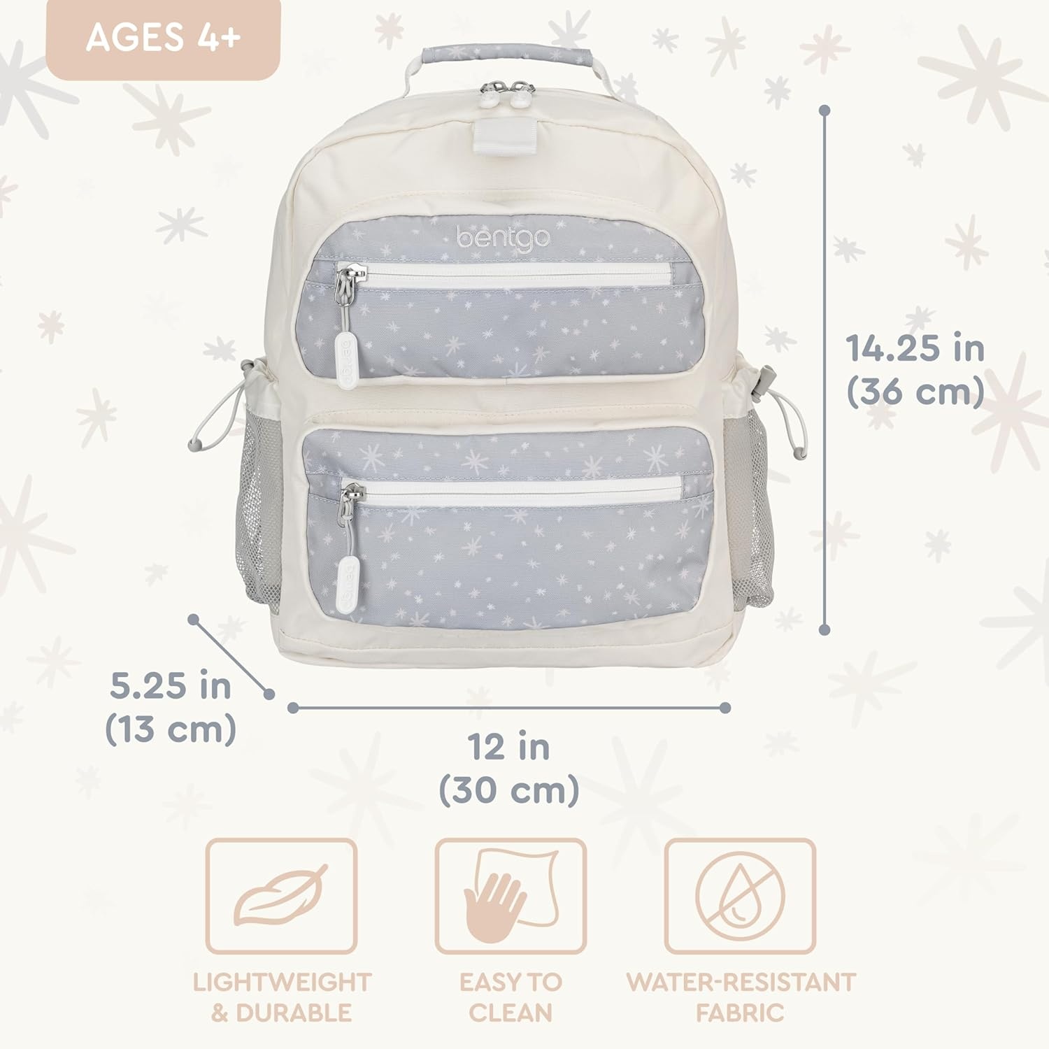 image:imageBentgo Kids Print Backpack Lightweight 14 Backpack for School Travel amp Daycare Ideal for Ages 4 Durable amp WaterResistant Roomy Interior amp Loop for Lunch Bag NEW Ballet amp BowsStarry Sprinkle