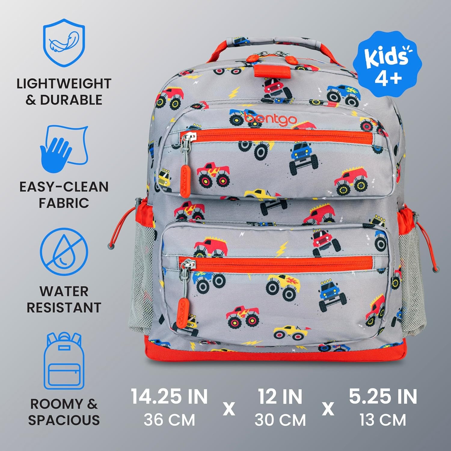 image:imageBentgo Kids Print Backpack Lightweight 14 Backpack for School Travel amp Daycare Ideal for Ages 4 Durable amp WaterResistant Roomy Interior amp Loop for Lunch Bag NEW Ballet amp BowsTrucks