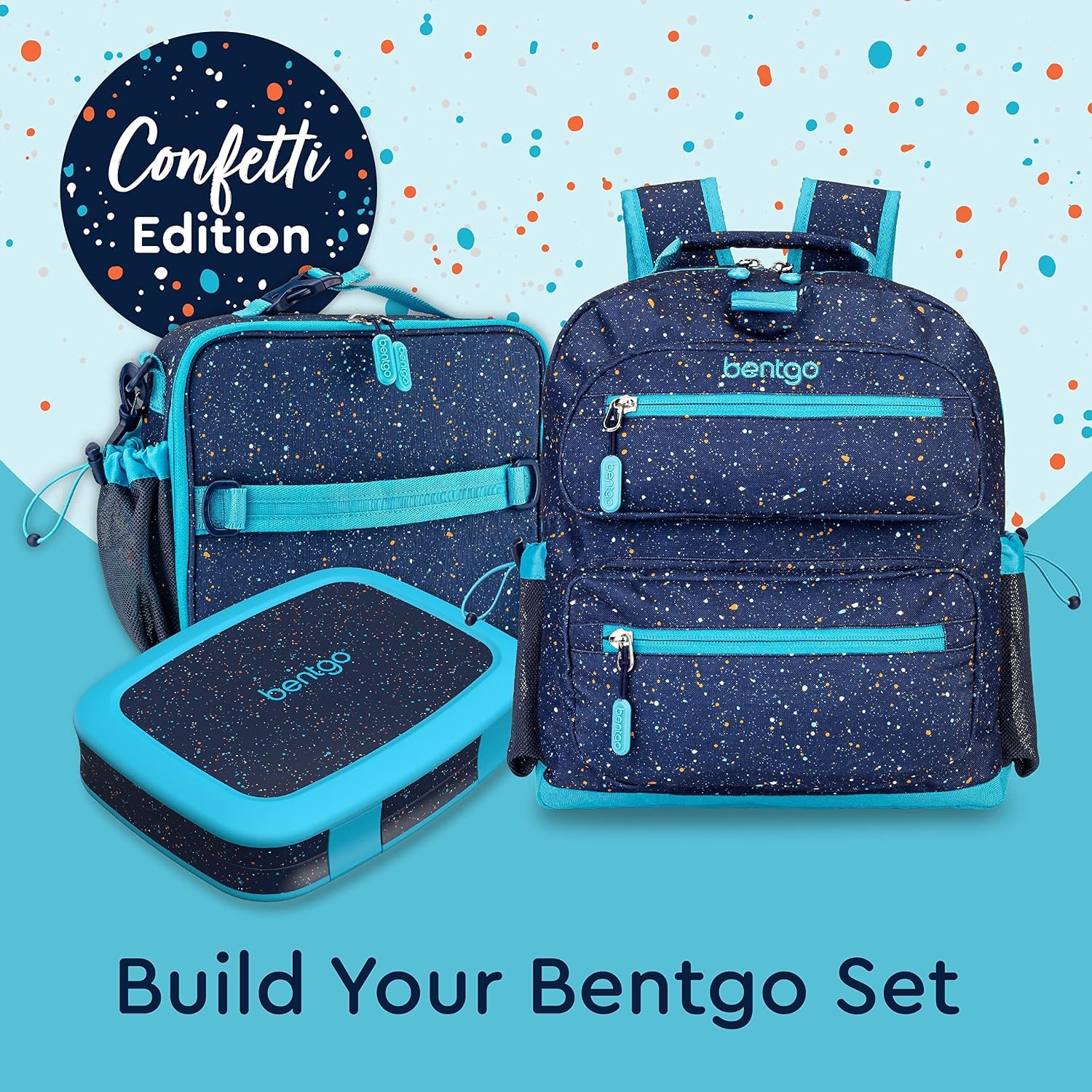image:imageBentgo Kids Print Backpack Lightweight 14 Backpack for School Travel amp Daycare Ideal for Ages 4 Durable amp WaterResistant Roomy Interior amp Loop for Lunch Bag NEW Ballet amp BowsConfetti Edition Abyss Blue