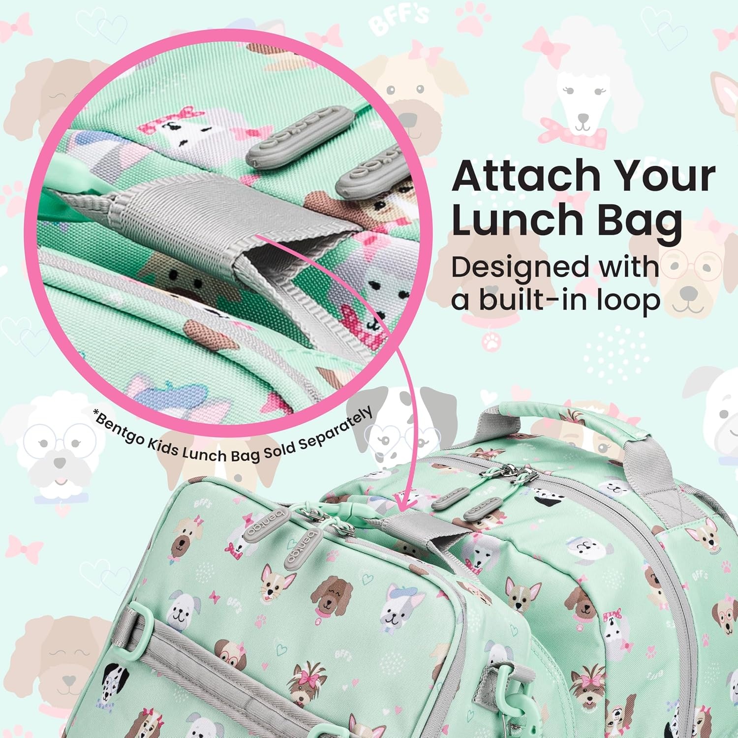 image:imageBentgo Kids Print Backpack Lightweight 14 Backpack for School Travel amp Daycare Ideal for Ages 4 Durable amp WaterResistant Roomy Interior amp Loop for Lunch Bag NEW Ballet amp BowsPuppy Love