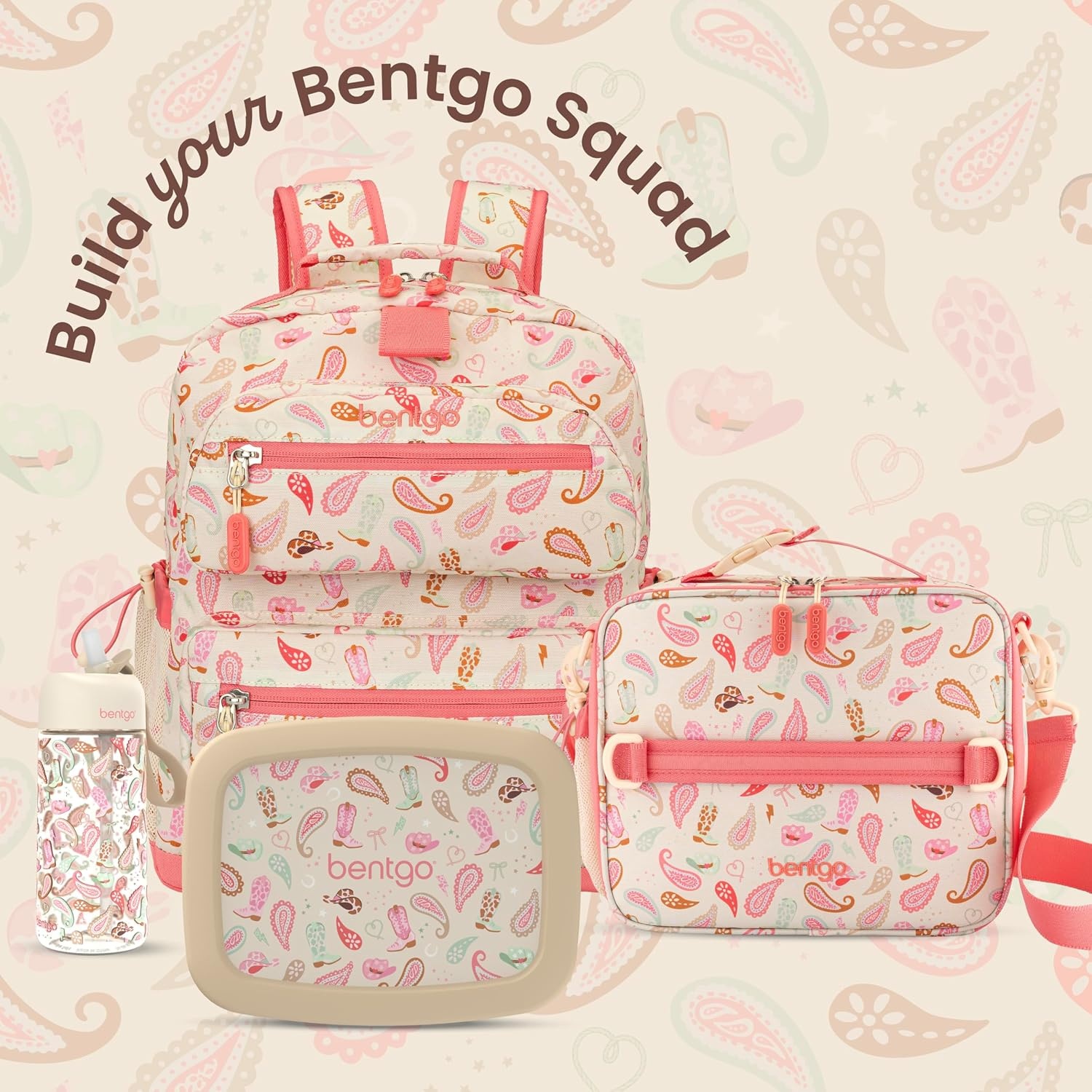 image:imageBentgo Kids Print Backpack Lightweight 14 Backpack for School Travel amp Daycare Ideal for Ages 4 Durable amp WaterResistant Roomy Interior amp Loop for Lunch Bag NEW Ballet amp BowsCowgirl Dreams