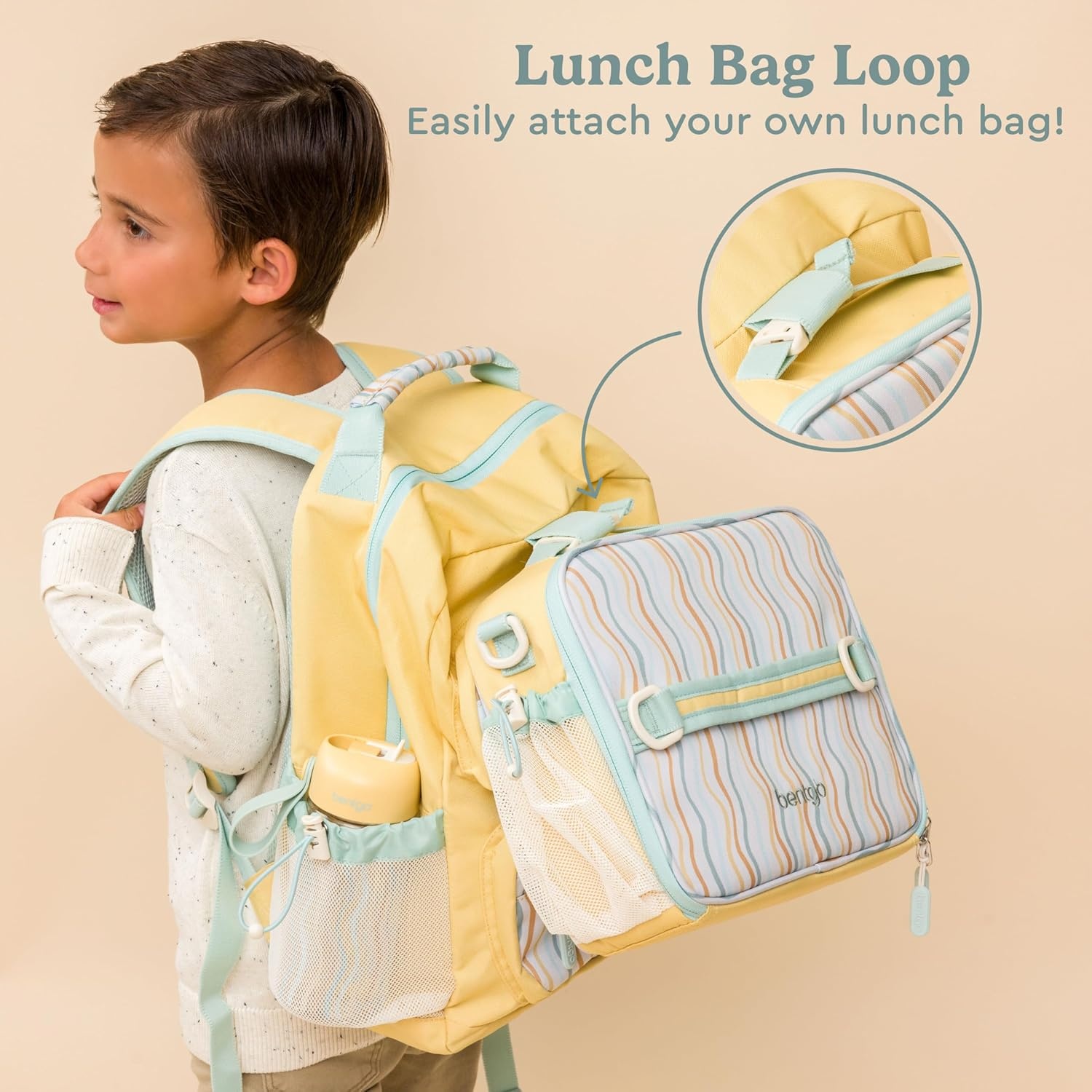 image:imageBentgo Kids Print Backpack Lightweight 14 Backpack for School Travel amp Daycare Ideal for Ages 4 Durable amp WaterResistant Roomy Interior amp Loop for Lunch Bag NEW Ballet amp BowsWavy