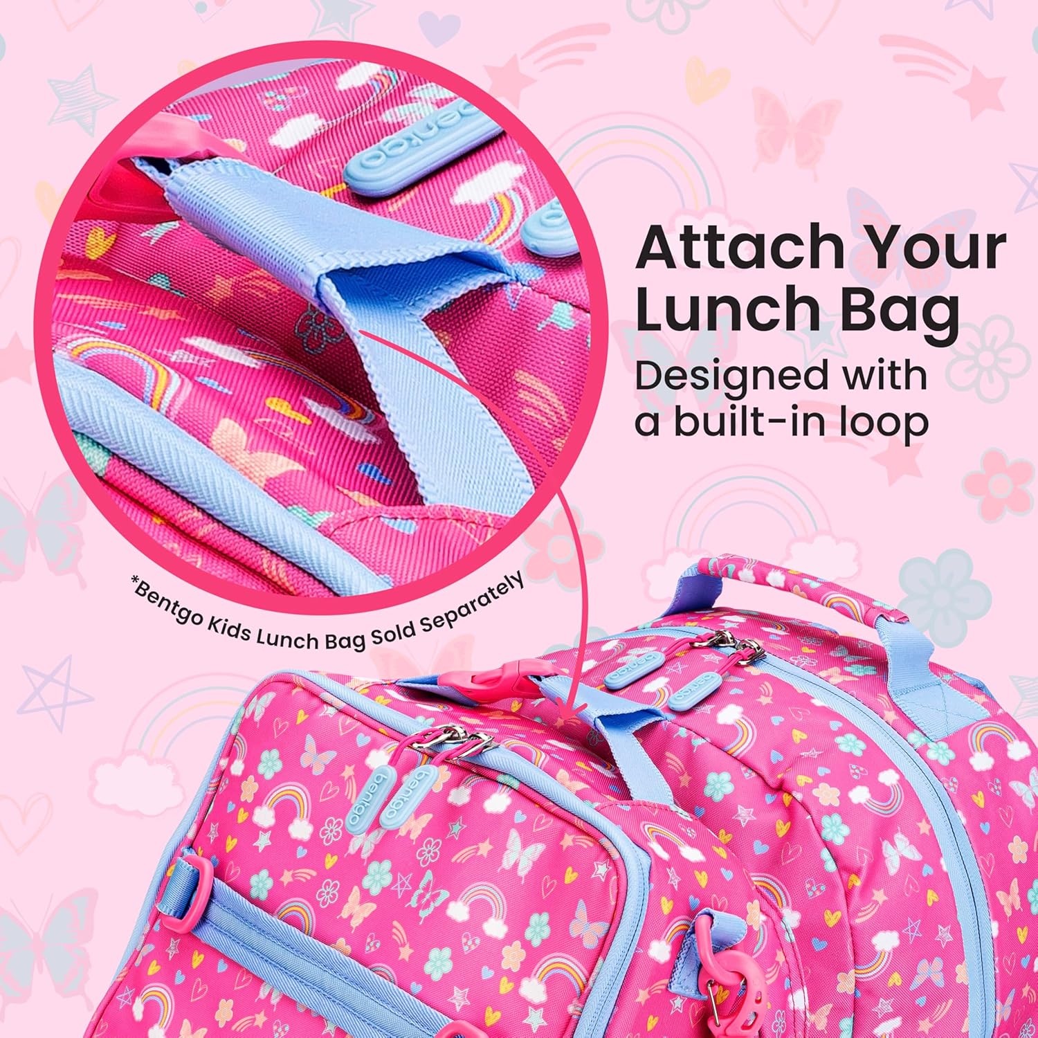 image:imageBentgo Kids Print Backpack Lightweight 14 Backpack for School Travel amp Daycare Ideal for Ages 4 Durable amp WaterResistant Roomy Interior amp Loop for Lunch Bag NEW Ballet amp BowsRainbows