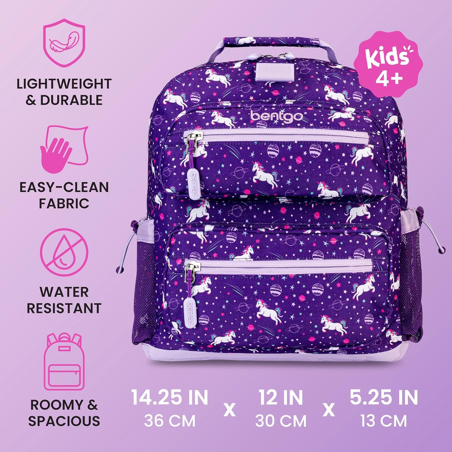 image:imageBentgo Kids Print Backpack Lightweight 14 Backpack for School Travel amp Daycare Ideal for Ages 4 Durable amp WaterResistant Roomy Interior amp Loop for Lunch Bag NEW Ballet amp BowsUnicorn