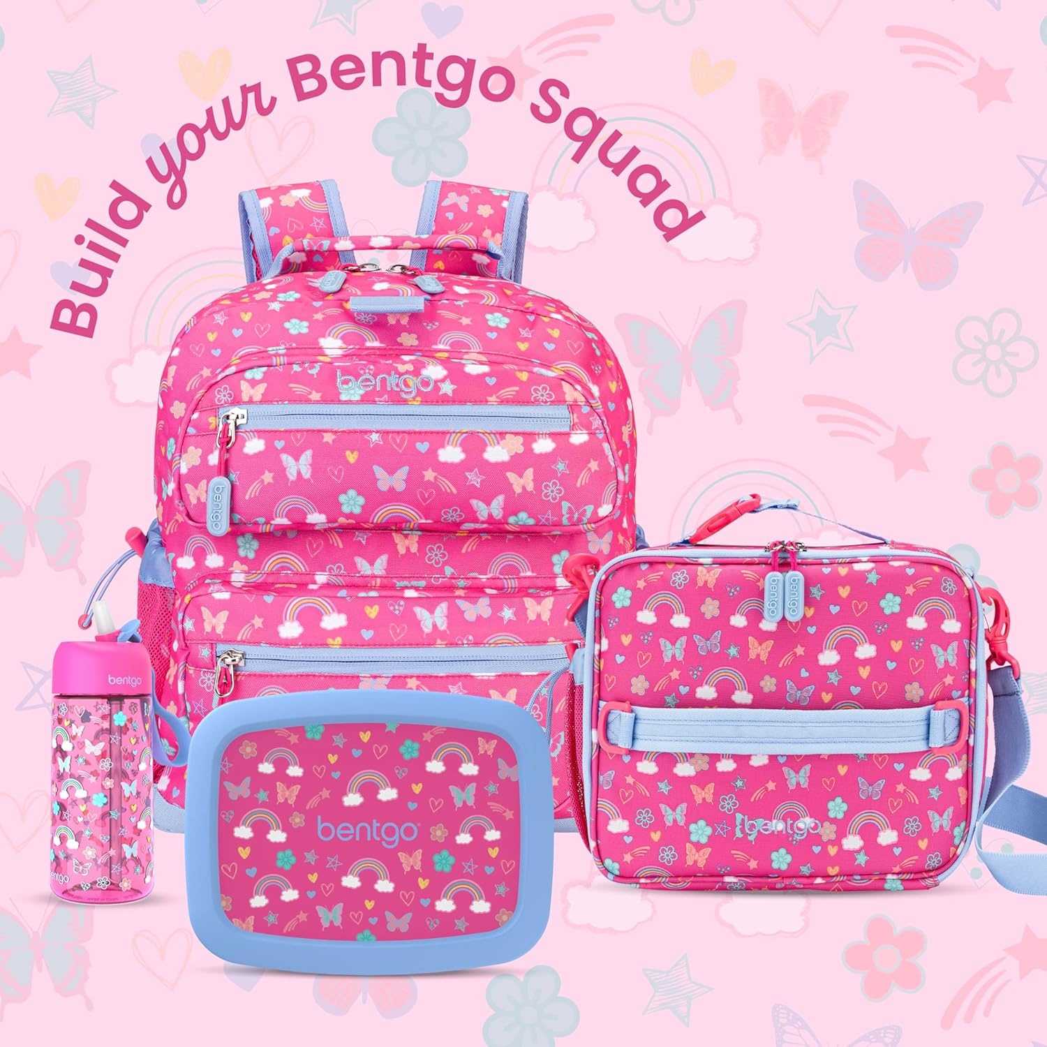 image:imageBentgo Kids Print Backpack Lightweight 14 Backpack for School Travel amp Daycare Ideal for Ages 4 Durable amp WaterResistant Roomy Interior amp Loop for Lunch Bag NEW Ballet amp BowsRainbows