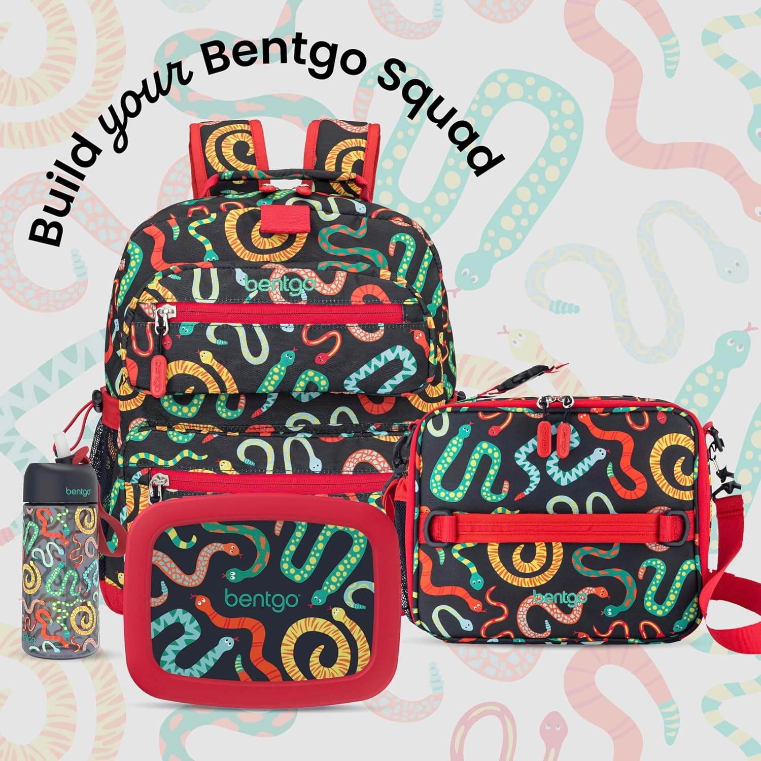 image:imageBentgo Kids Print Backpack Lightweight 14 Backpack for School Travel amp Daycare Ideal for Ages 4 Durable amp WaterResistant Roomy Interior amp Loop for Lunch Bag NEW Ballet amp BowsSssnakes
