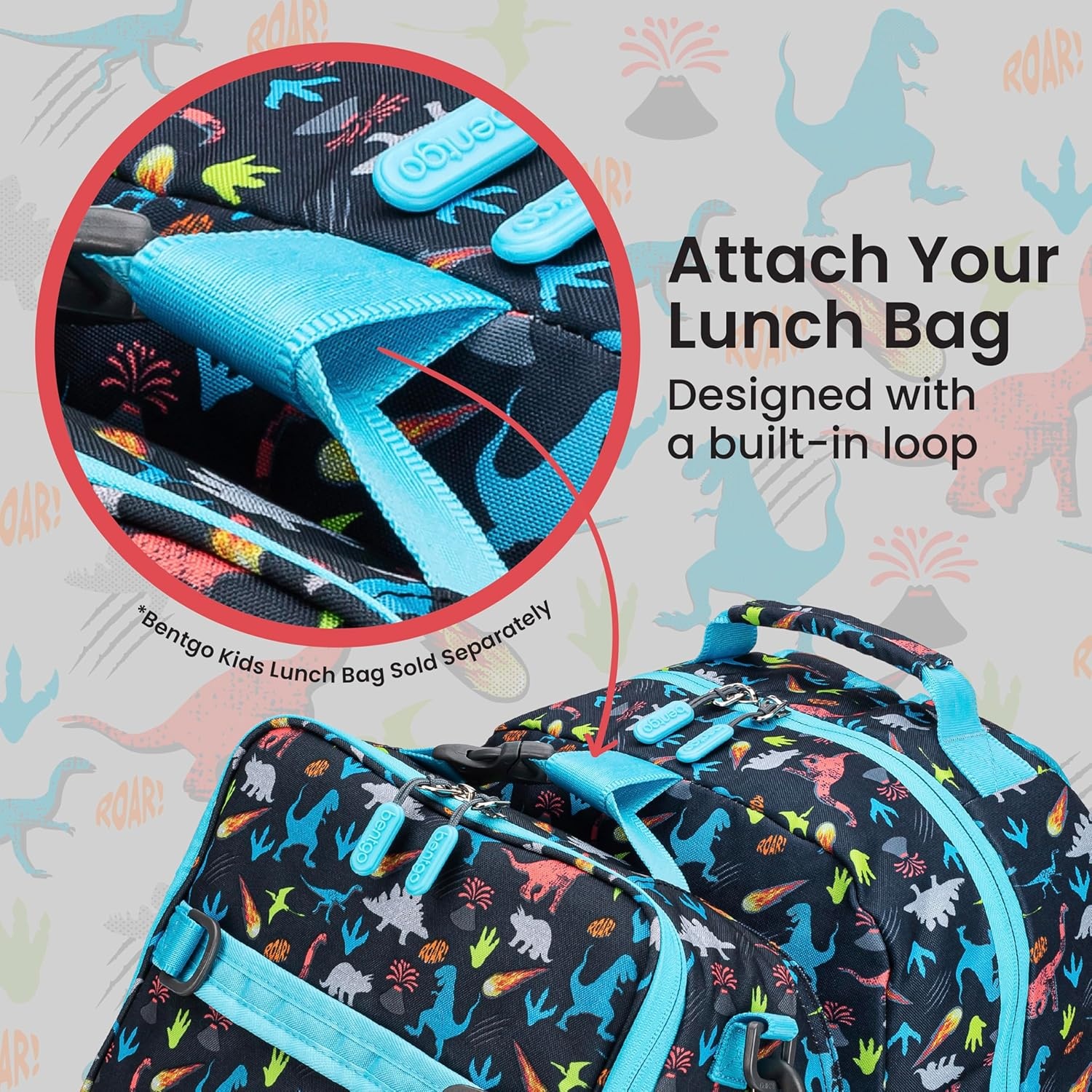 image:imageBentgo Kids Print Backpack Lightweight 14 Backpack for School Travel amp Daycare Ideal for Ages 4 Durable amp WaterResistant Roomy Interior amp Loop for Lunch Bag NEW Ballet amp BowsDinosaur