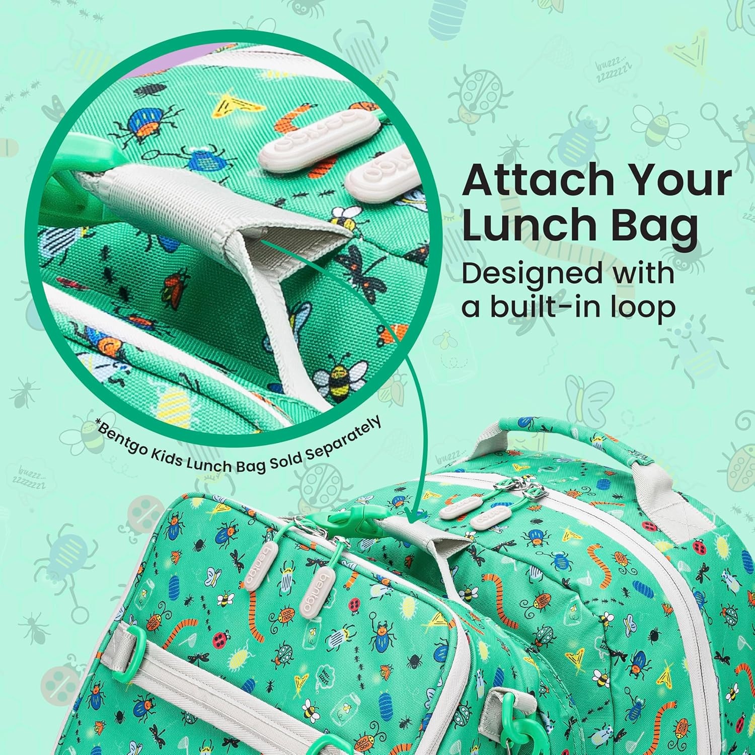 image:imageBentgo Kids Print Backpack Lightweight 14 Backpack for School Travel amp Daycare Ideal for Ages 4 Durable amp WaterResistant Roomy Interior amp Loop for Lunch Bag NEW Ballet amp BowsBug Buddies