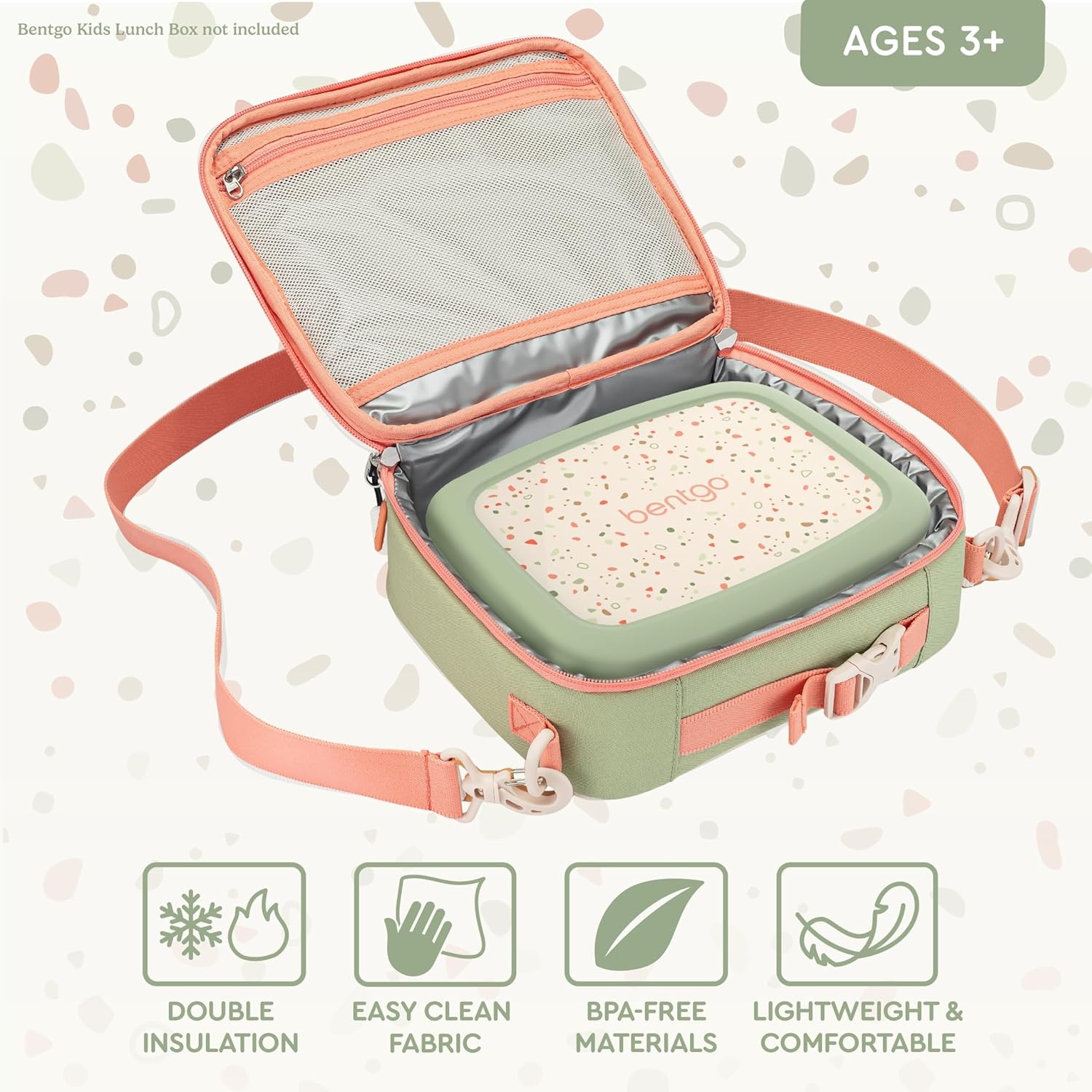 image:imageBentgo Kids Prints Lunch Bag Set With Water Bottle Geo Speckle
