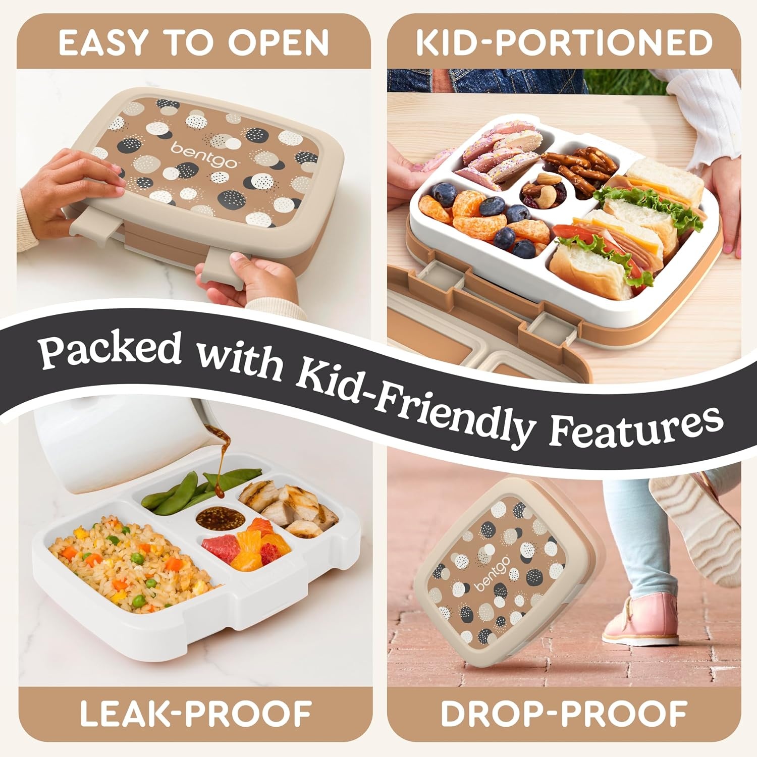 image:imageBentgo Kids Prints Lunch Box Set With Water Bottle Spots amp Dots
