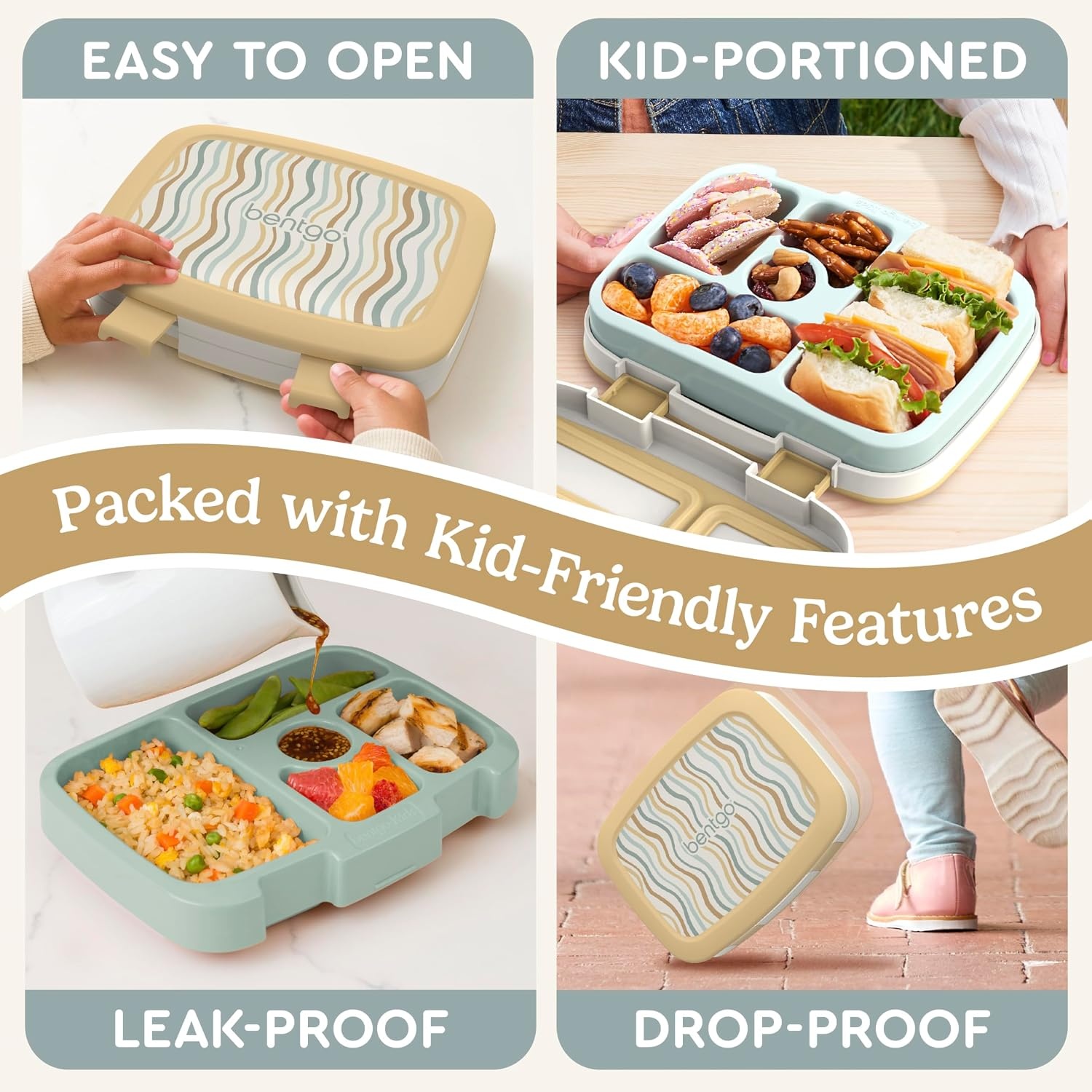 image:imageBentgo Kids Prints Lunch Box Set With Water Bottle Wavy