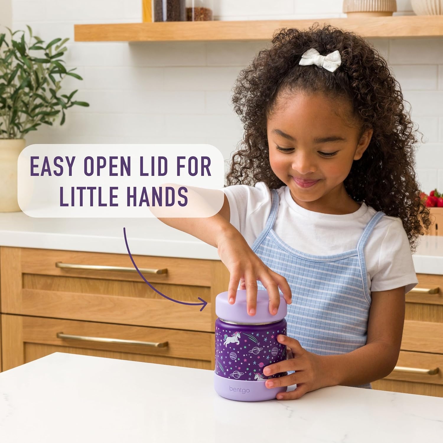 image:imageBentgo Kids Stainless Steel Food Jar and Reusable Stainless Steel Utensils Set Unicorn