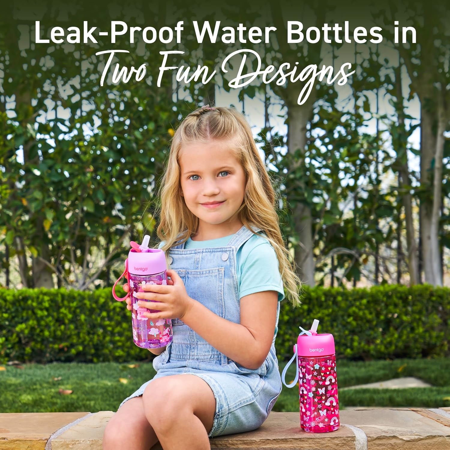 image:imageBentgo Kids Water Bottle LeakProof Durable Tritan PFAS amp BPAFree 15 fl oz KidsToddlers Ages 3 for School amp Sports Bite amp Sip Spout Carrying Handle Dishwasher Safe NEW Ballet amp BowsRainbows and Butterflies Fairies