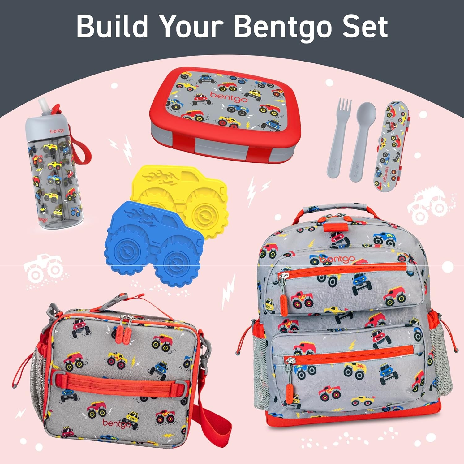 image:imageBentgo Kids Water Bottle LeakProof Durable Tritan PFAS amp BPAFree 15 fl oz KidsToddlers Ages 3 for School amp Sports Bite amp Sip Spout Carrying Handle Dishwasher Safe NEW Ballet amp BowsTrucks