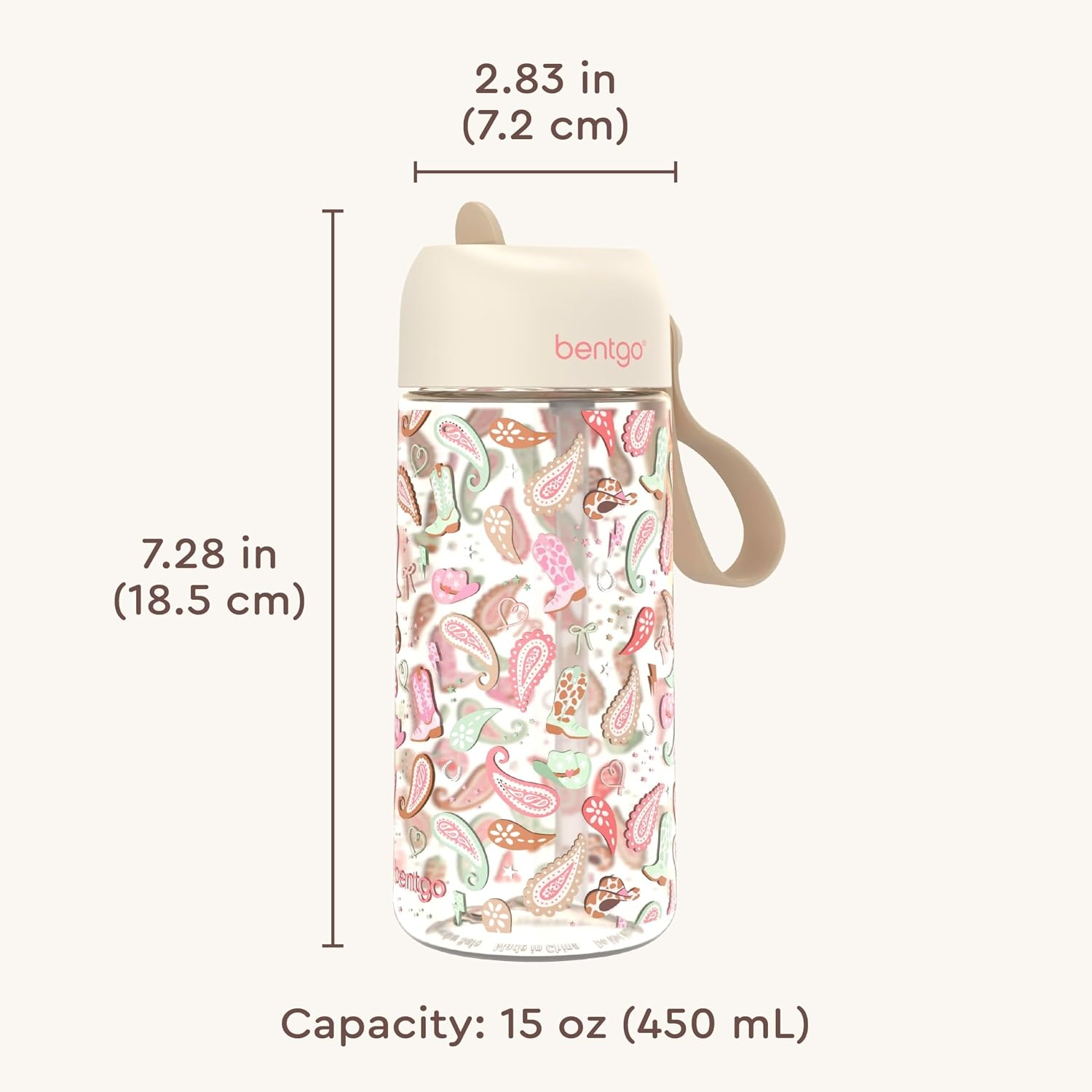 image:imageBentgo Kids Water Bottle LeakProof Durable Tritan PFAS amp BPAFree 15 fl oz KidsToddlers Ages 3 for School amp Sports Bite amp Sip Spout Carrying Handle Dishwasher Safe NEW Ballet amp BowsCowgirl Dreams