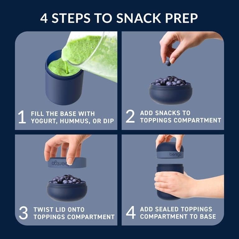 image:imageBentgo Modern BentoStyle Lunch Box Set With Reusable Snack Cup Navy