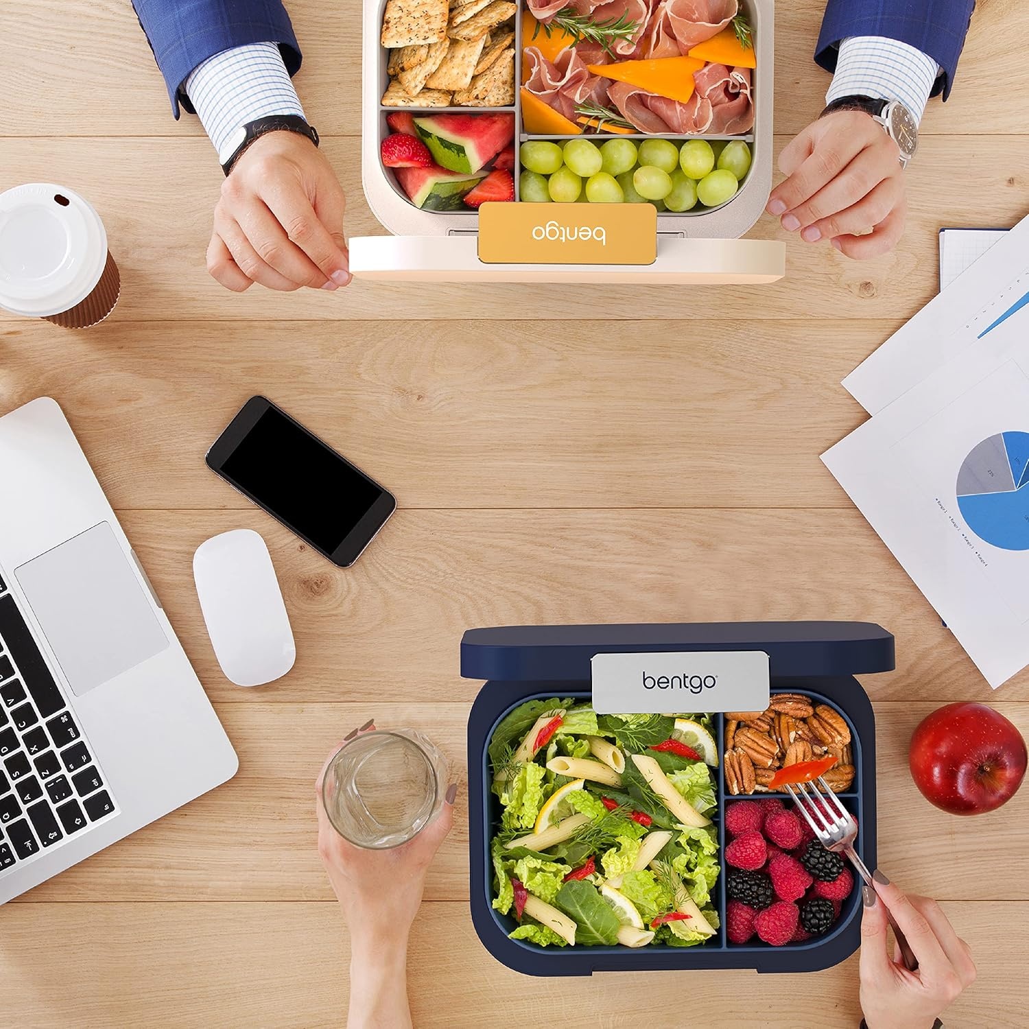 image:imageBentgo Modern BentoStyle Lunch Box Set With Reusable Snack Cup Navy