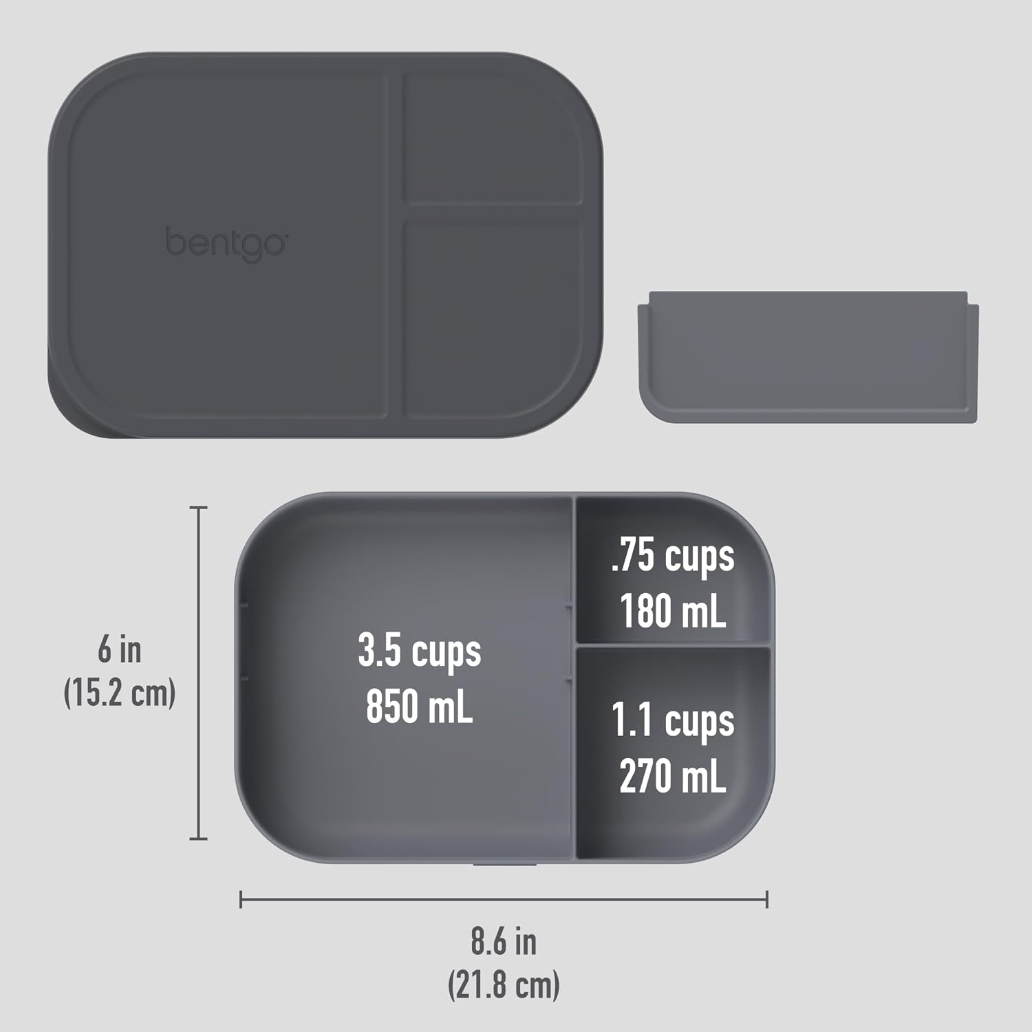 image:imageBentgo Modern Tray with Matte Lid Reusable BPAFree Meal Prep Containers for Adults with Removable Divider 3 or 4 Compartments for Healthy Portioned Meals At Home amp On the Go OrchidDark Gray