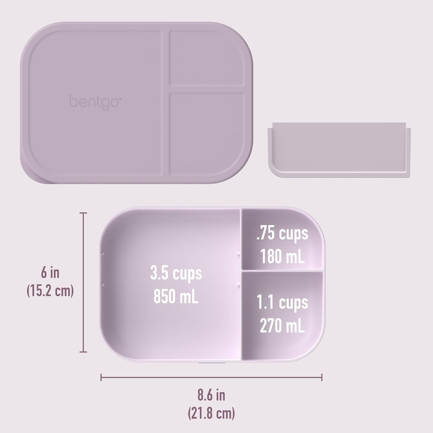 image:imageBentgo Modern Tray with Matte Lid Reusable BPAFree Meal Prep Containers for Adults with Removable Divider 3 or 4 Compartments for Healthy Portioned Meals At Home amp On the Go OrchidOrchid
