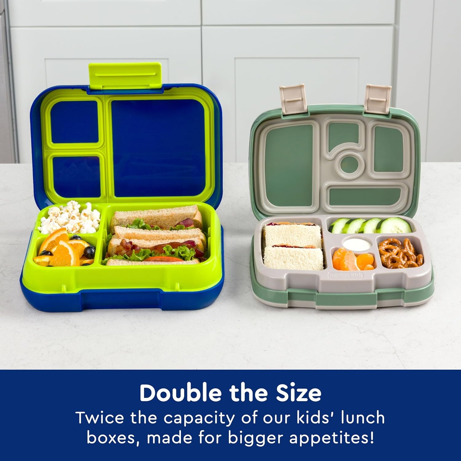 image:imageBentgo Pop Lunch Box Navy BlueChartreuse Set With Kids BentoStyle Snack Box GreenNavy