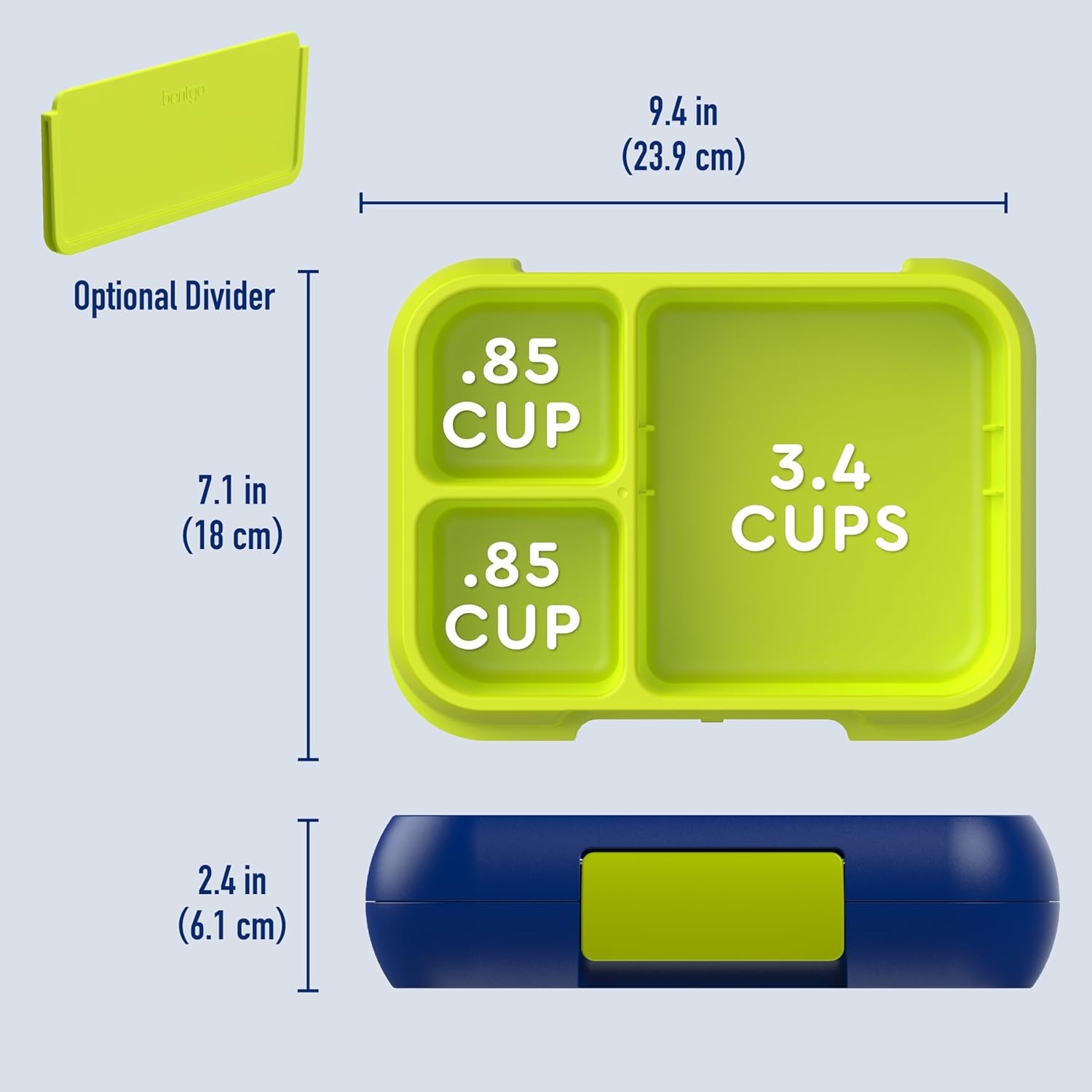 image:imageBentgo Pop Lunch Box Navy BlueChartreuse Set With Kids BentoStyle Snack Box GreenNavy