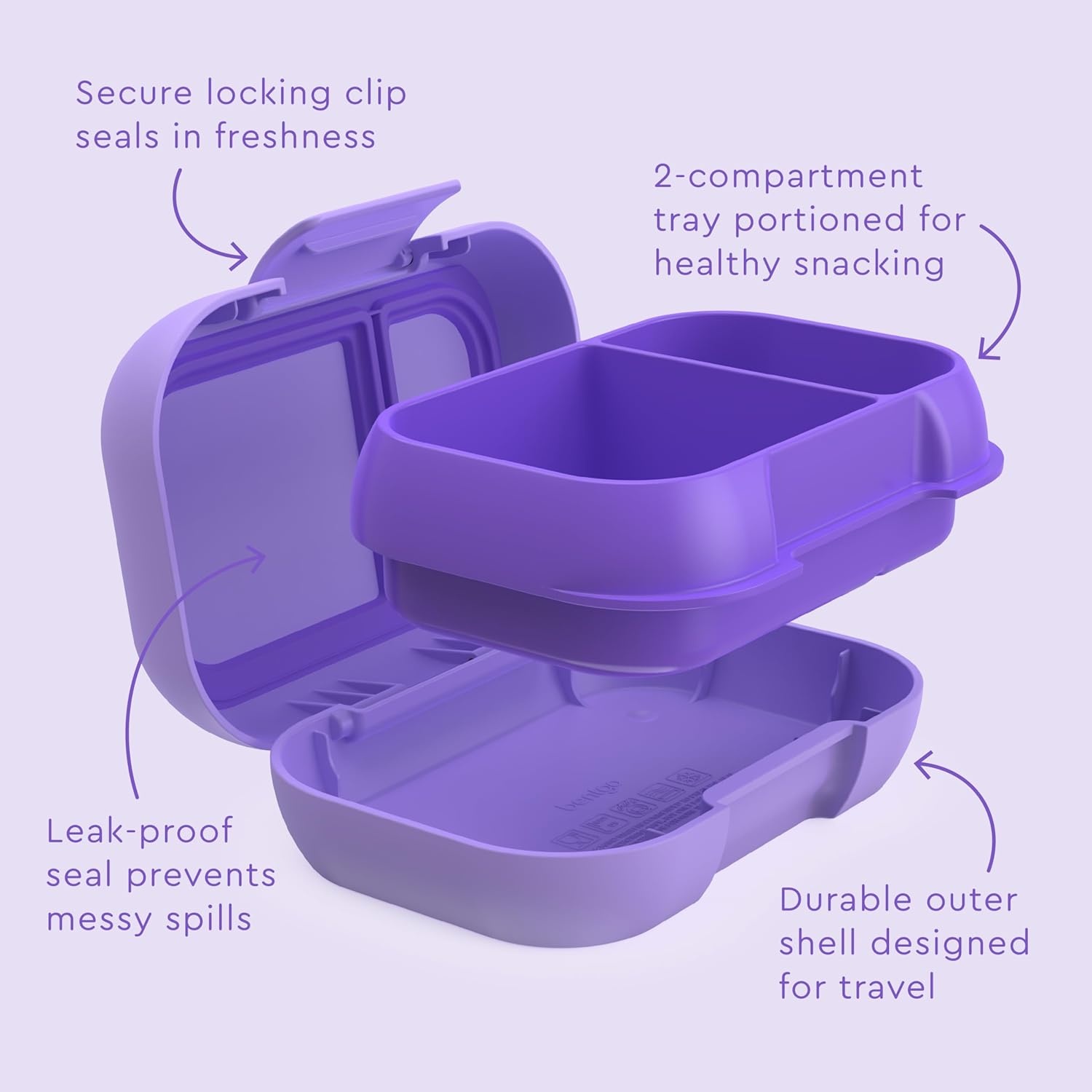 image:imageBentgo Pop Lunch Box PeriwinklePink Set With Kids BentoStyle Snack Box Purple