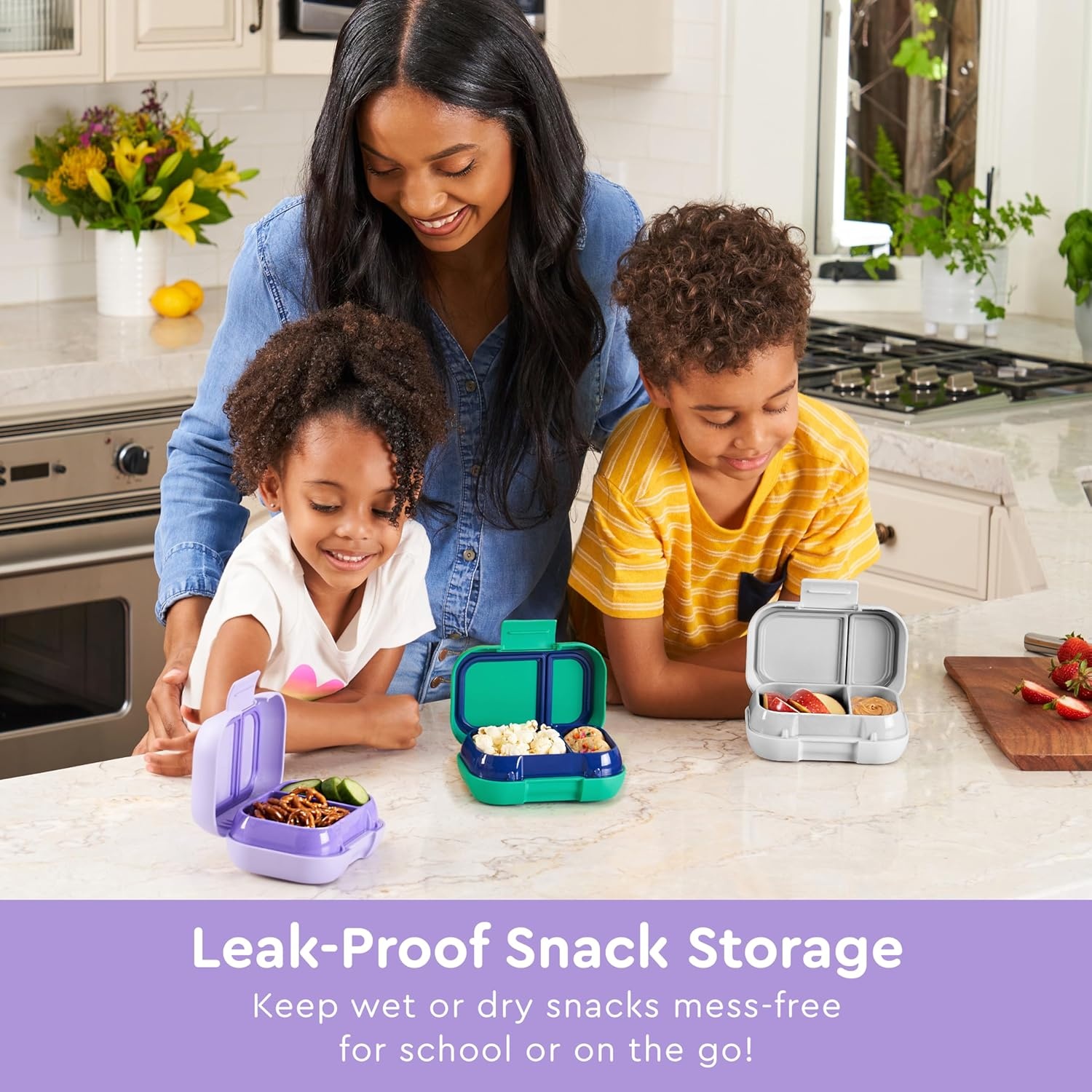 image:imageBentgo Pop Lunch Box PeriwinklePink Set With Kids BentoStyle Snack Box Purple