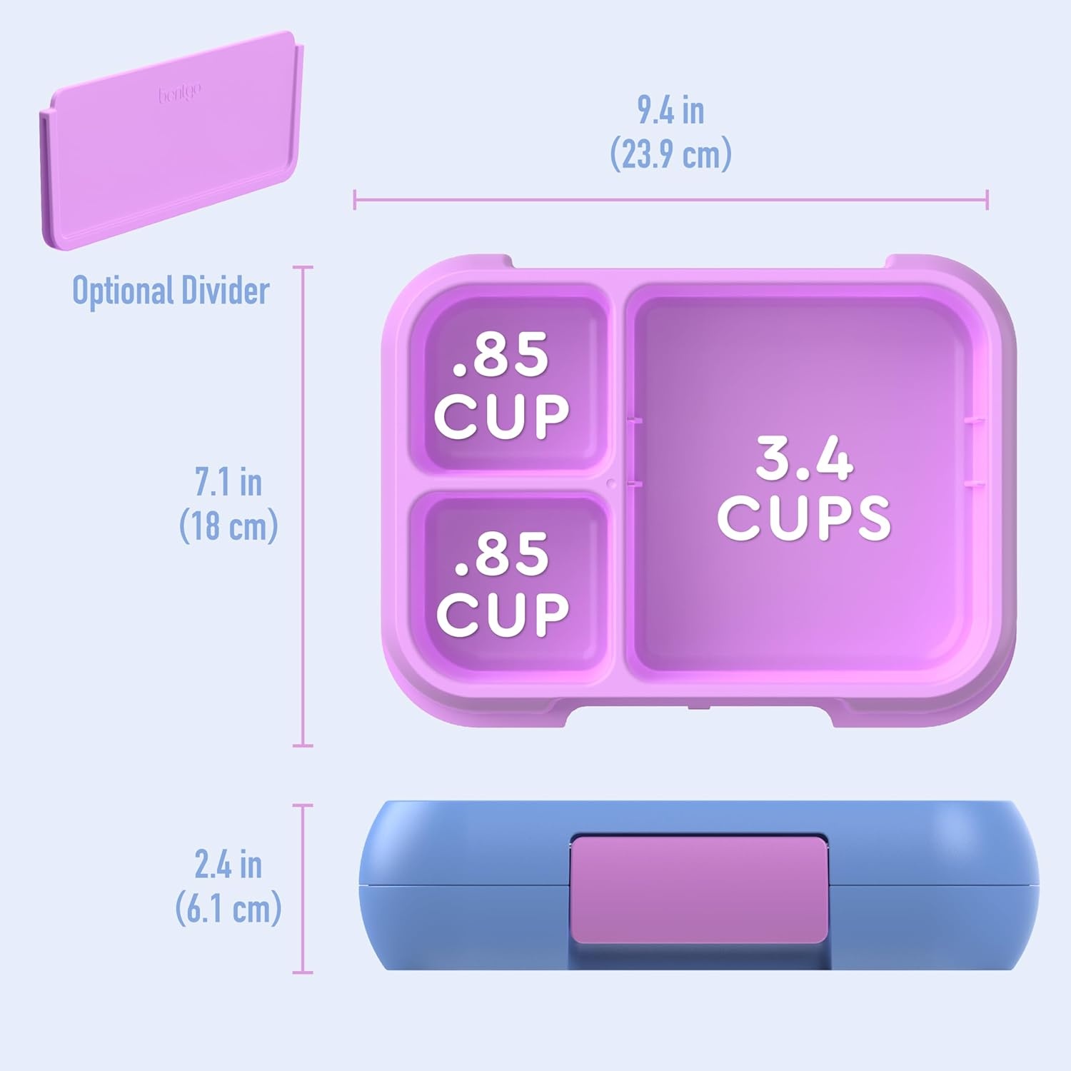 image:imageBentgo Pop Lunch Box PeriwinklePink Set With Kids BentoStyle Snack Box Purple