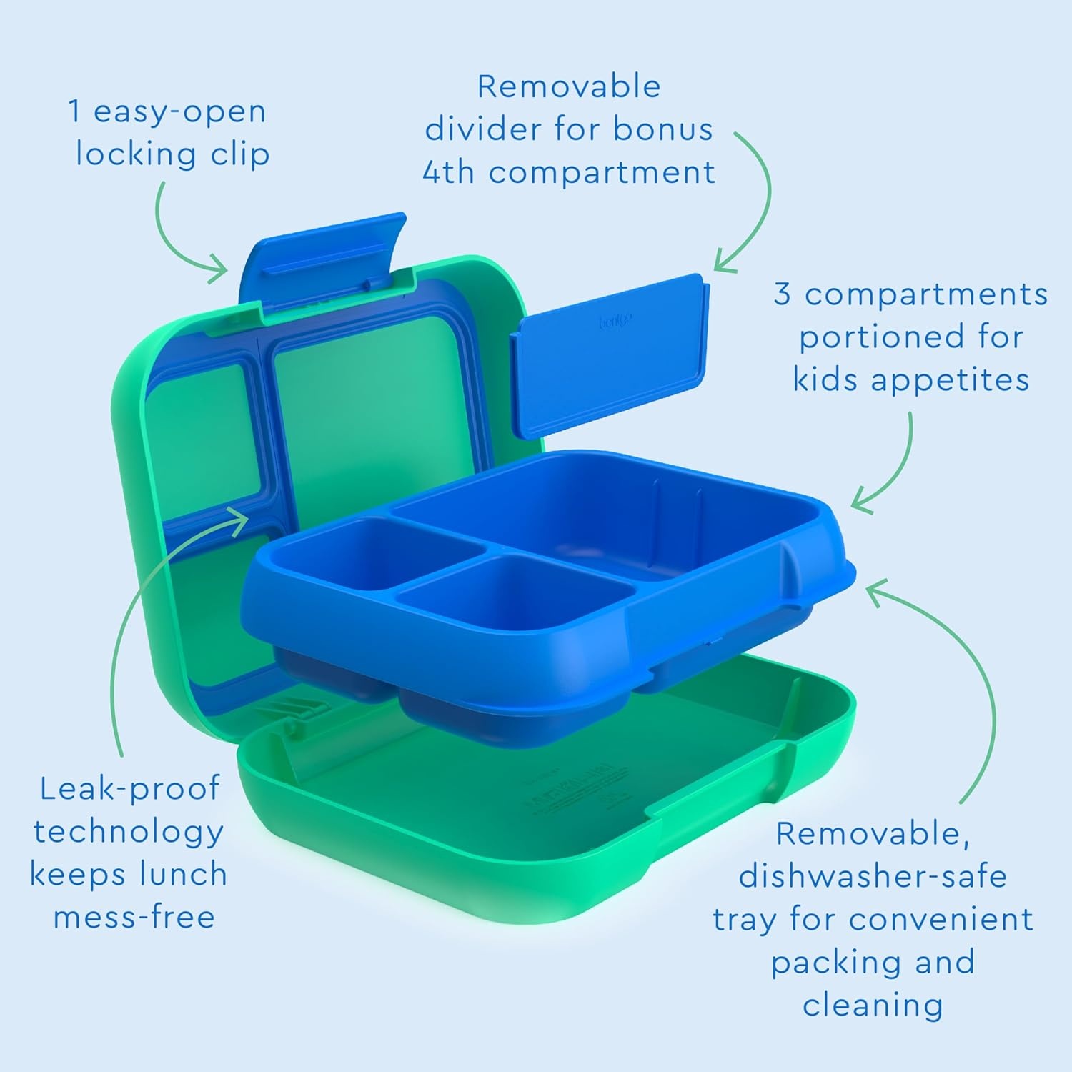 image:imageBentgo Pop Lunch Box Spring GreenBlue Set With Kids BentoStyle Snack Box Aqua