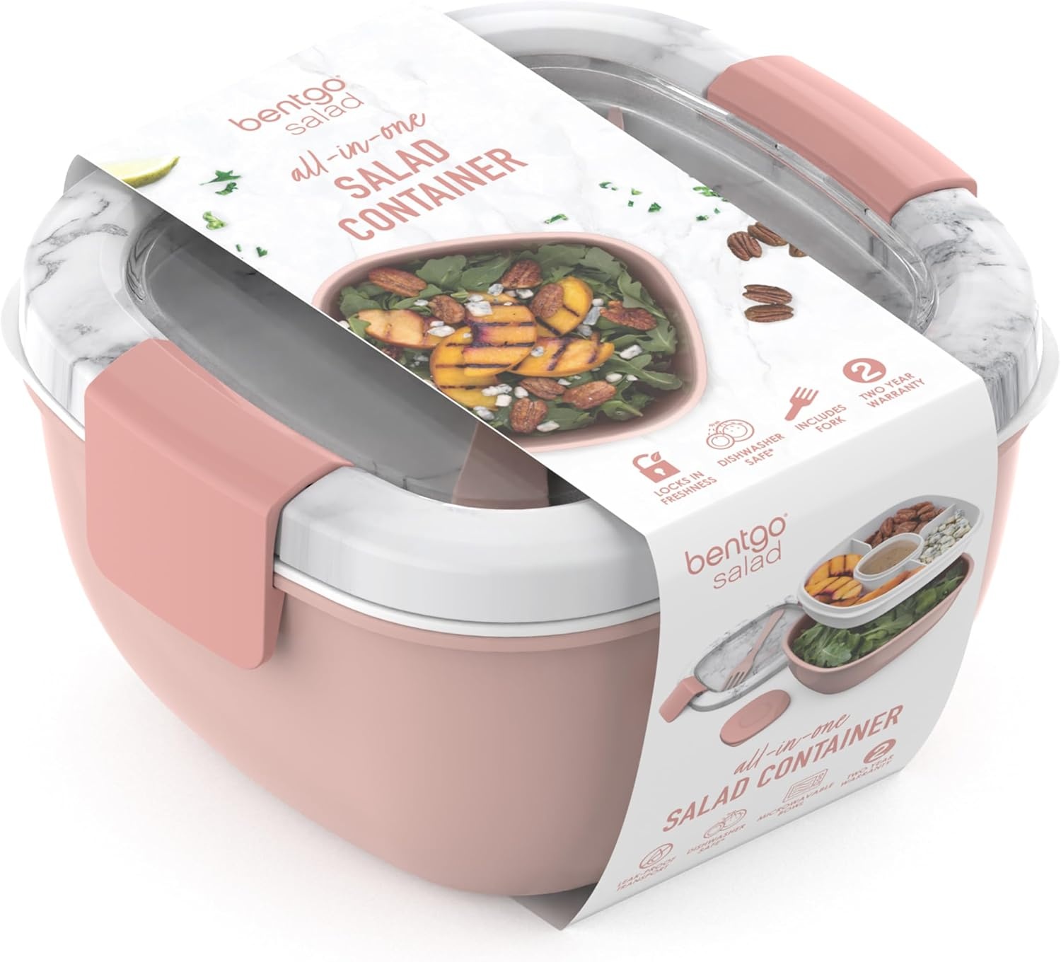 image:imageBentgo Salad Bento Lunch Box 2Pack Blush MarbleBlush Marble