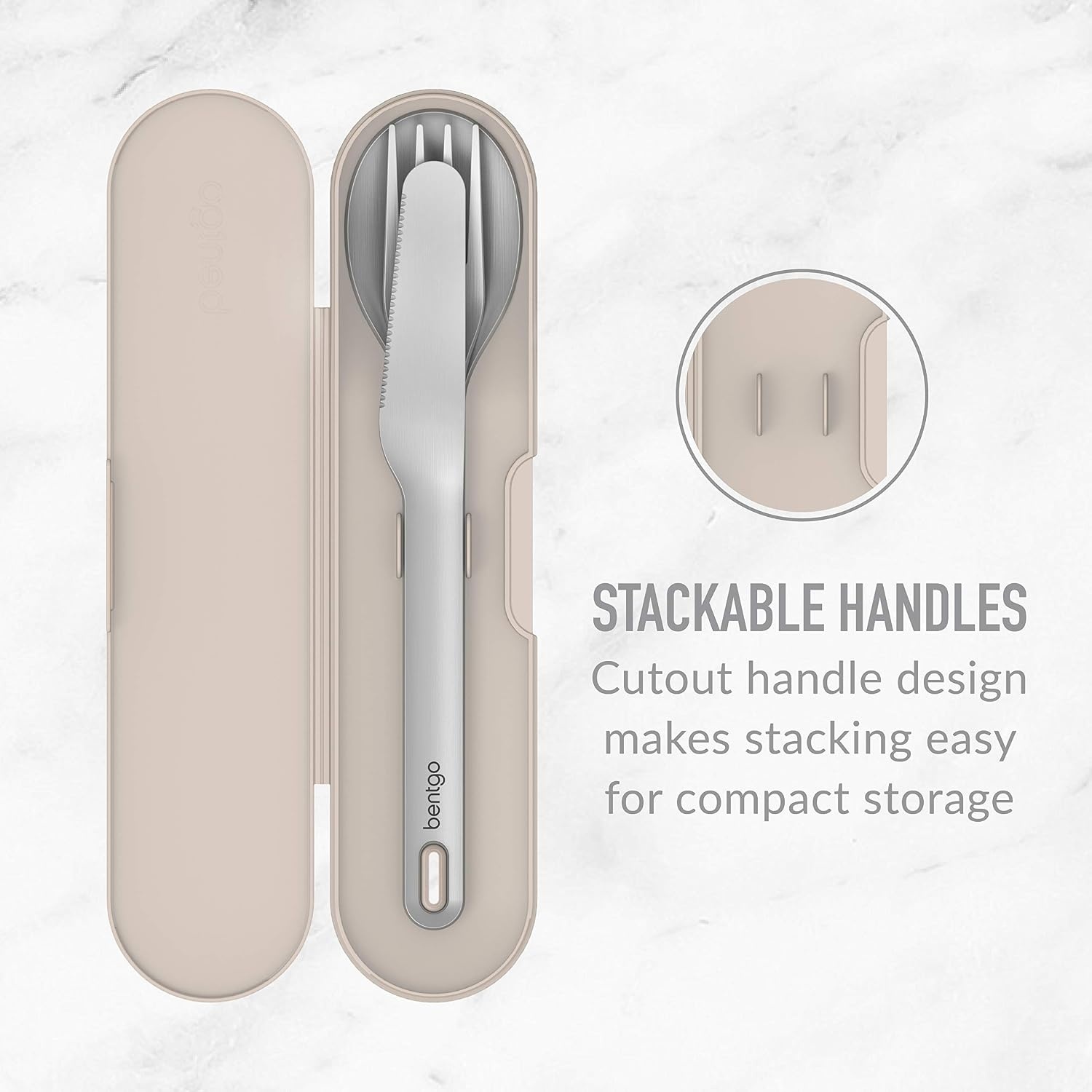 image:imageBentgo Stainless Steel Food Canister Gold and Stainless Steel Utensils Set Sand