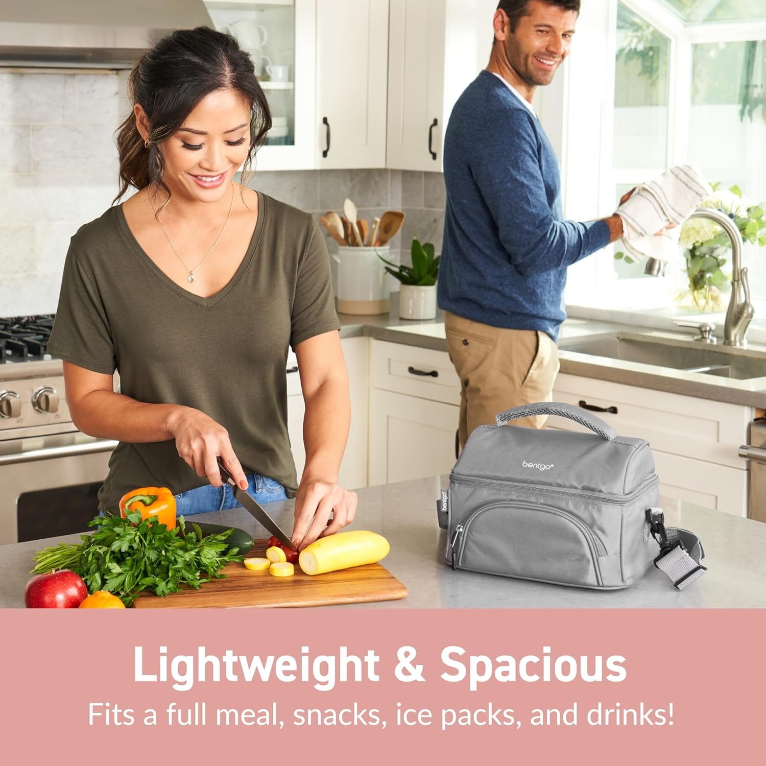 image:imageBentgo Stainless Steel Food Canister Rose Gold and Deluxe Lunch Bag Set Blush