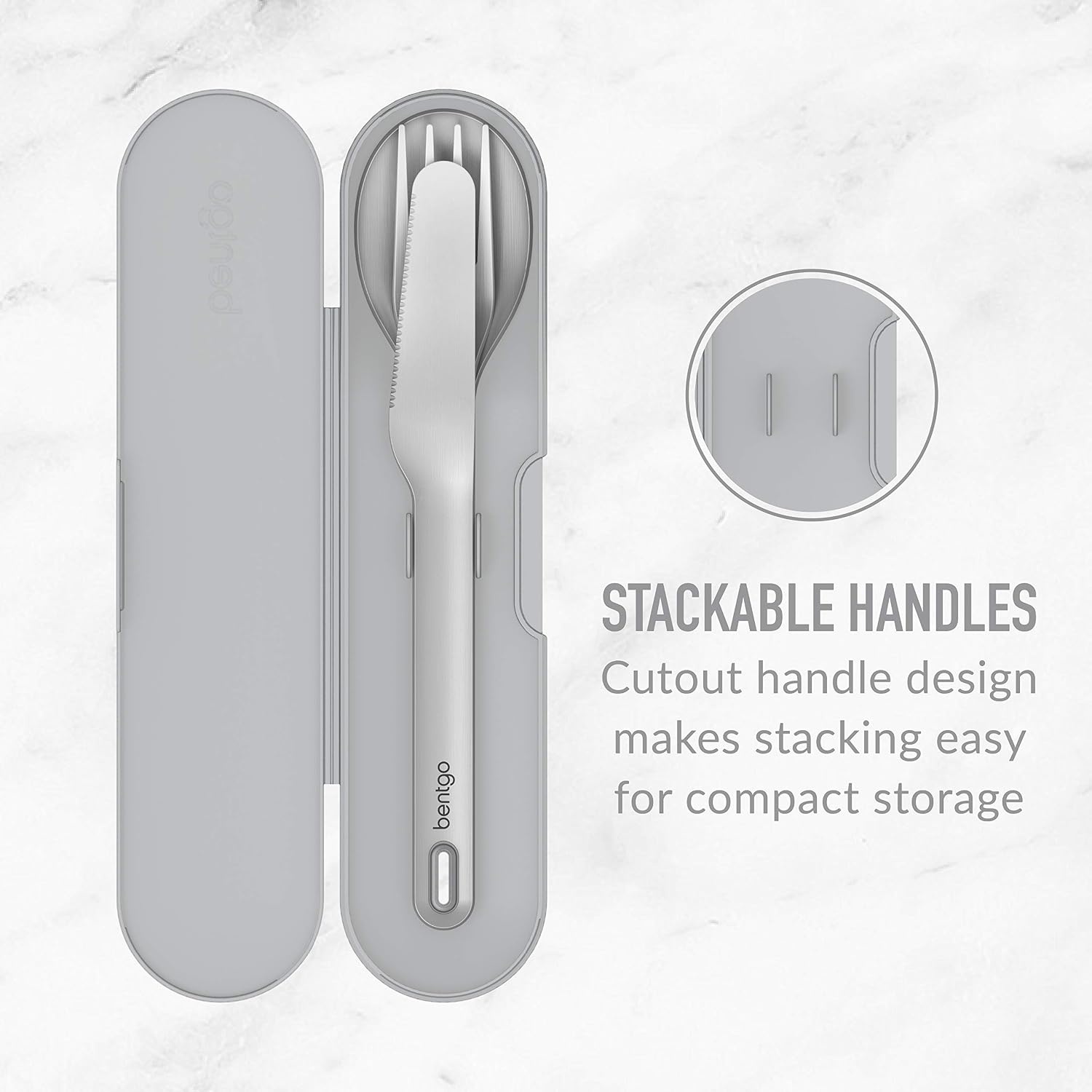 image:imageBentgo Stainless Steel Food Canister Steel and Stainless Steel Utensils Set Gray