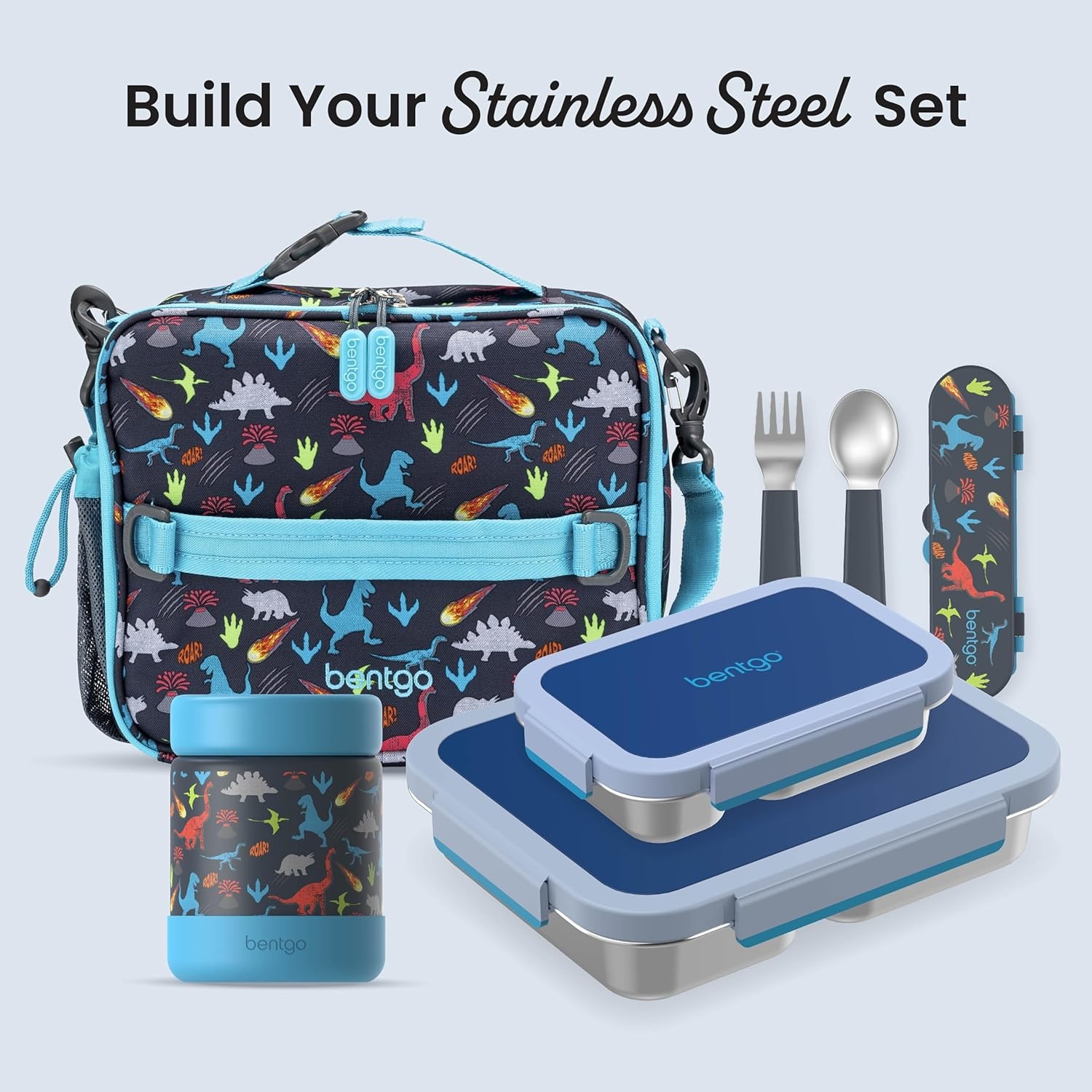image:imageBentgo Stainless Steel Snack Box LeakProof 2 Compartments 2Cup Capacity Ideal for Kids 3 Teens amp Adults Durable Reusable LilacNavy
