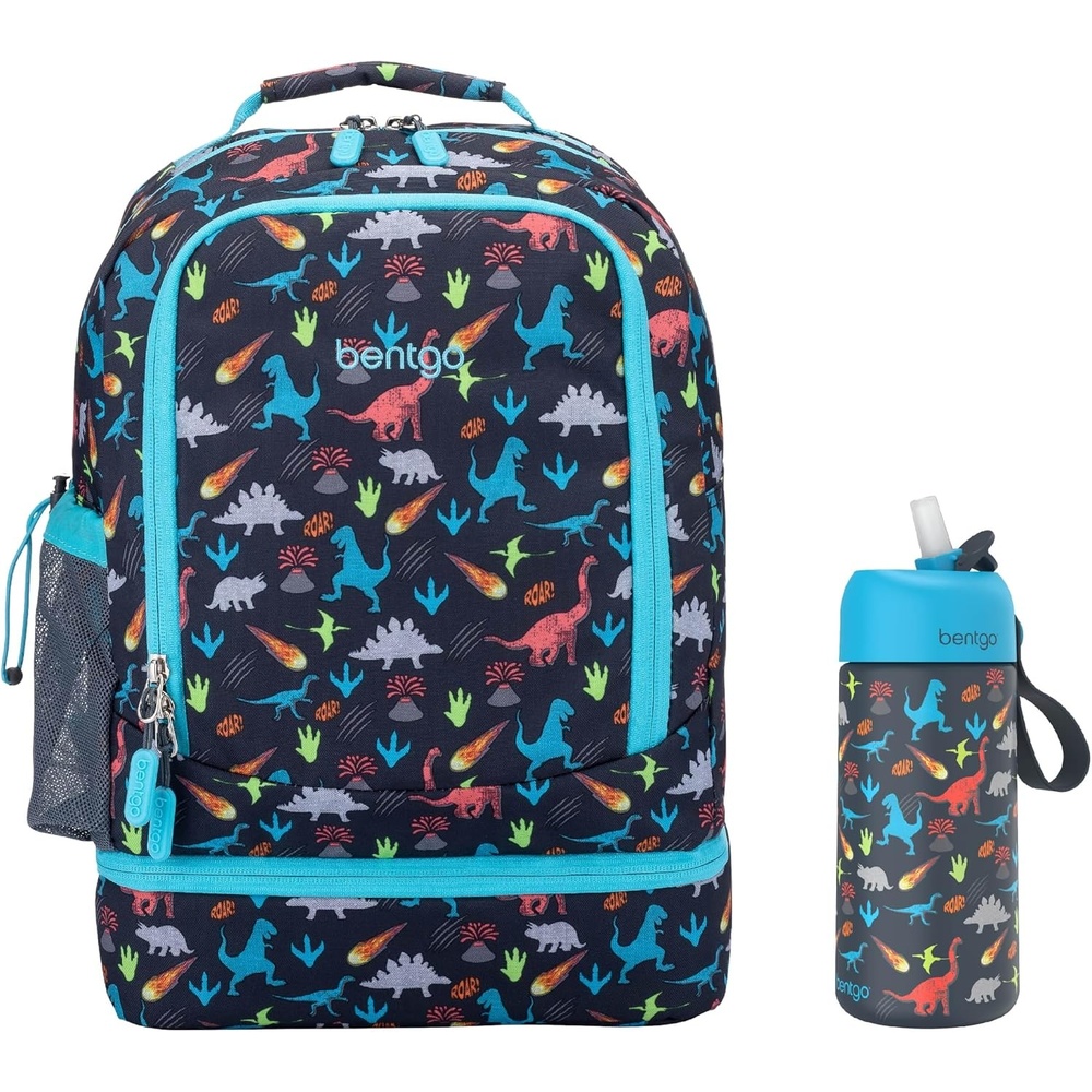 image:imageBentgo 2in1 Backpack amp Insulated Lunch Bag Set With Stainless Steel Water Bottle Dinosaur