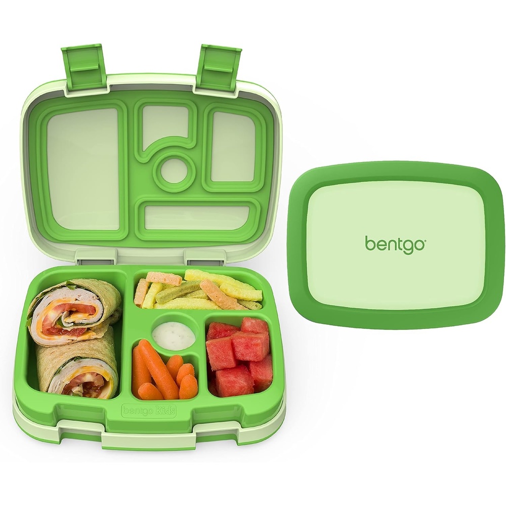 image:imageBentgo Kids Green Lunch Box BPAFree LeakProof With Portioned Compartments