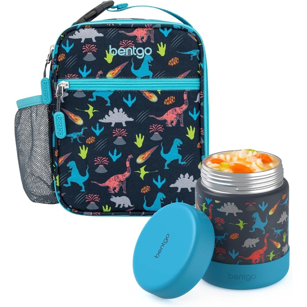 image:imageBentgo Kids Insulated Lunch Tote Set With Kids Stainless Steel Food Jar Dinosaur