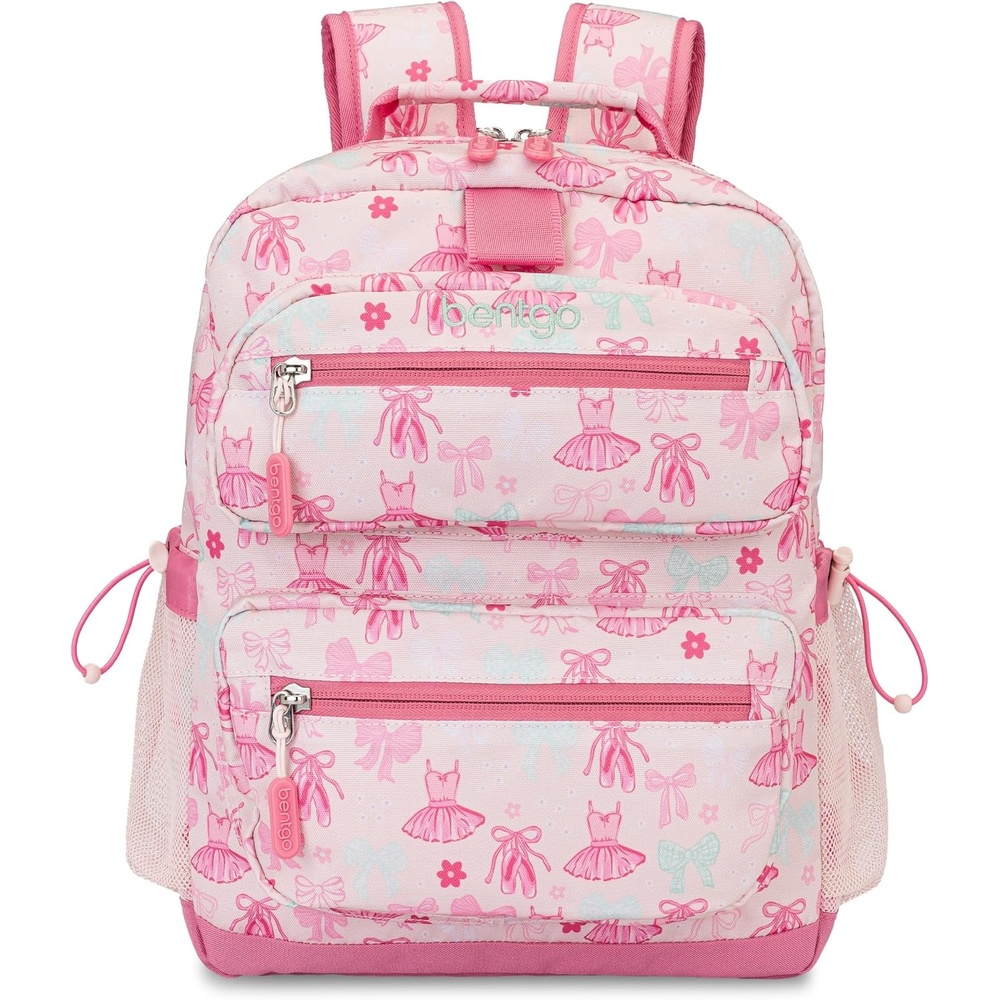 image:imageBentgo Kids Print Backpack Lightweight 14 Backpack for School Travel amp Daycare Ideal for Ages 4 Durable amp WaterResistant Roomy Interior amp Loop for Lunch Bag NEW Ballet amp BowsBallet Bows