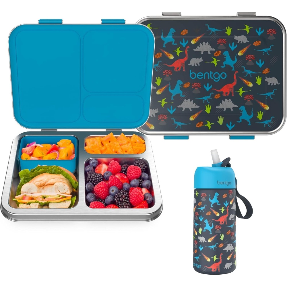 image:imageBentgo Kids Stainless Steel Lunch Box and Water Bottle Set Dinosaur