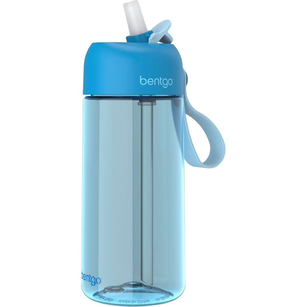 image:imageBentgo Kids Water Bottle LeakProof Durable Tritan PFAS amp BPAFree 15 fl oz KidsToddlers Ages 3 for School amp Sports Bite amp Sip Spout Carrying Handle Dishwasher Safe NEW Ballet amp BowsBlue