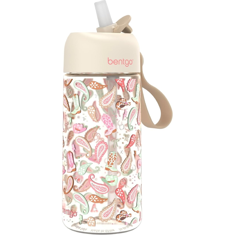 image:imageBentgo Kids Water Bottle LeakProof Durable Tritan PFAS amp BPAFree 15 fl oz KidsToddlers Ages 3 for School amp Sports Bite amp Sip Spout Carrying Handle Dishwasher Safe NEW Ballet amp BowsCowgirl Dreams