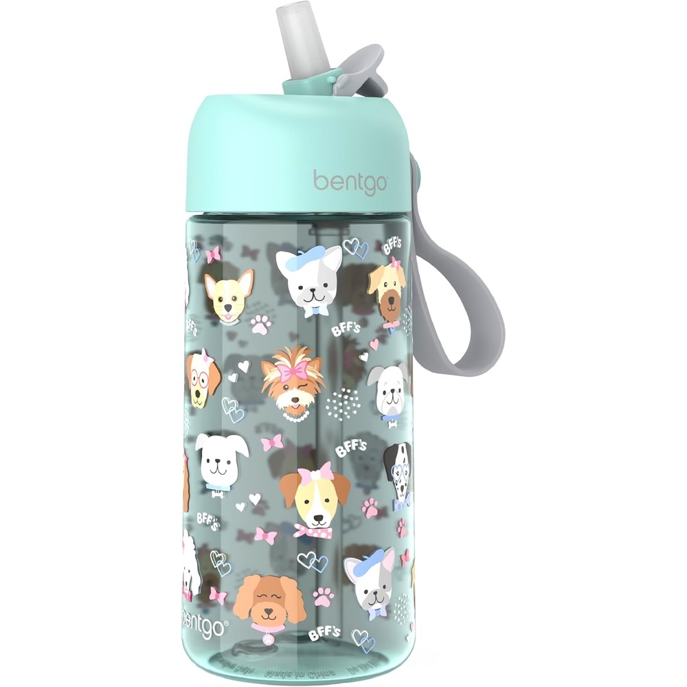 image:imageBentgo Kids Water Bottle  LeakProof Durable Tritan PFAS amp BPAFree 15 fl oz KidsToddlers Ages 3 for School amp Sports Bite amp Sip Spout Carrying Handle Dishwasher Safe NEW Ballet amp BowsPuppy Love