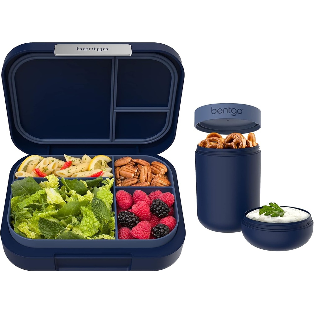 image:imageBentgo Modern BentoStyle Lunch Box Set With Reusable Snack Cup Navy