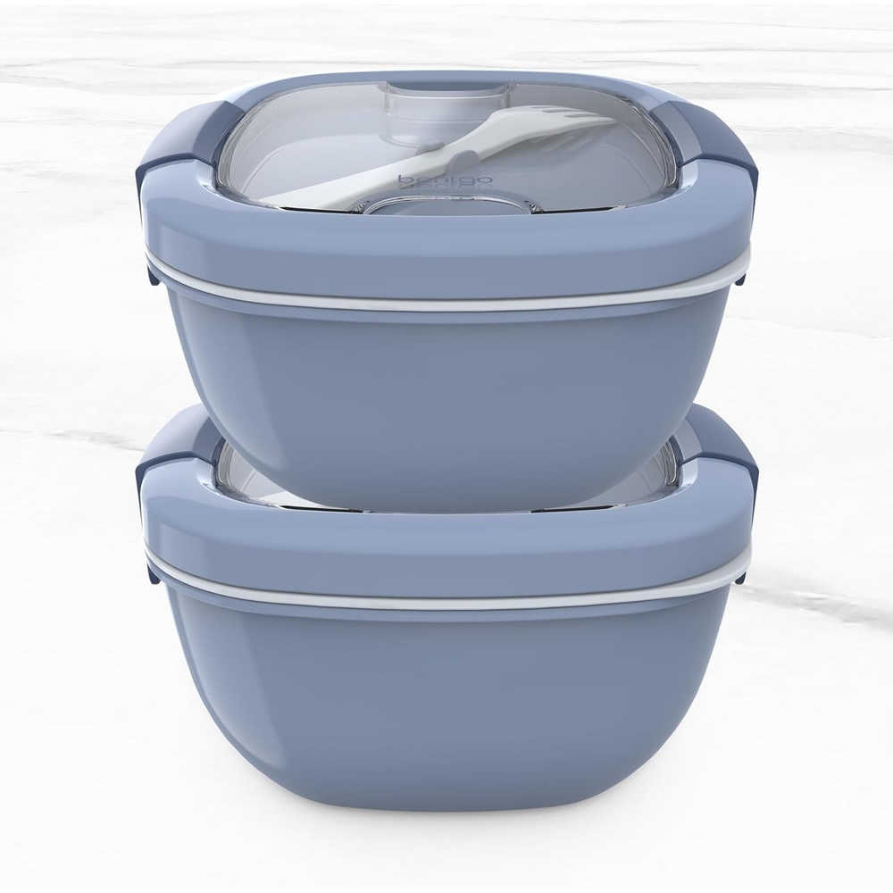 image:imageBentgo Salad Bento Lunch Box 2Pack Blush MarbleSlate