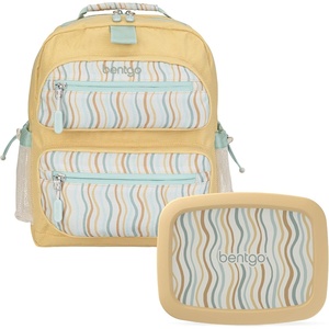 Bentgo® Kids 14” Backpack Set With Kids Prints Lunch Box (Wavy)