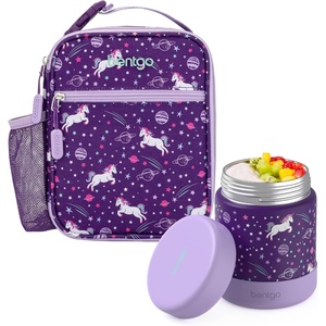 Bentgo Kids Insulated Lunch Tote Set With Kids Stainless Steel Food Jar (Unicorn)