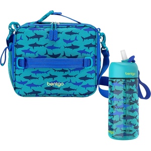 Bentgo® Kids Lunch Bag Set Water Bottle – New & Improved 2023 (Shark)